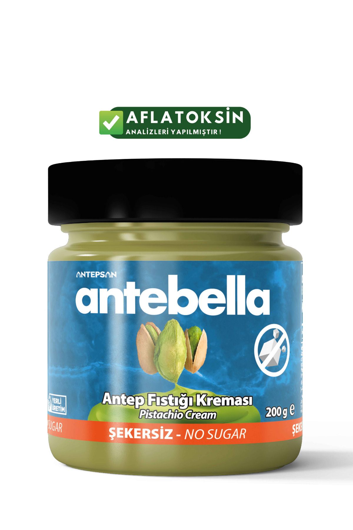 Antebella Antep Fıstık Kreması 200 G (ŞEKERSİZ) - Antep Fıstığı Kreması