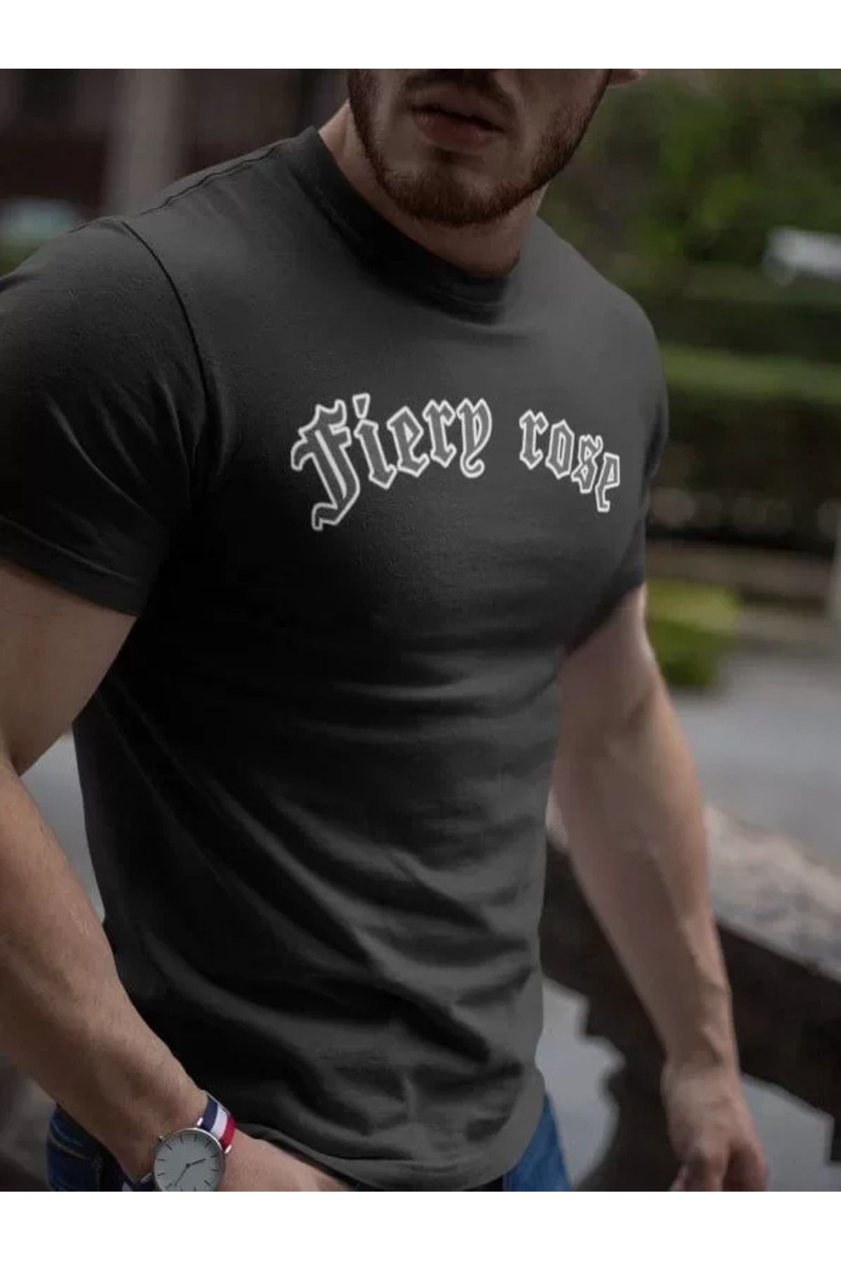 Asap Erkek Bisiklet Yaka Baskılı Oversize T-Shirt - Siyah