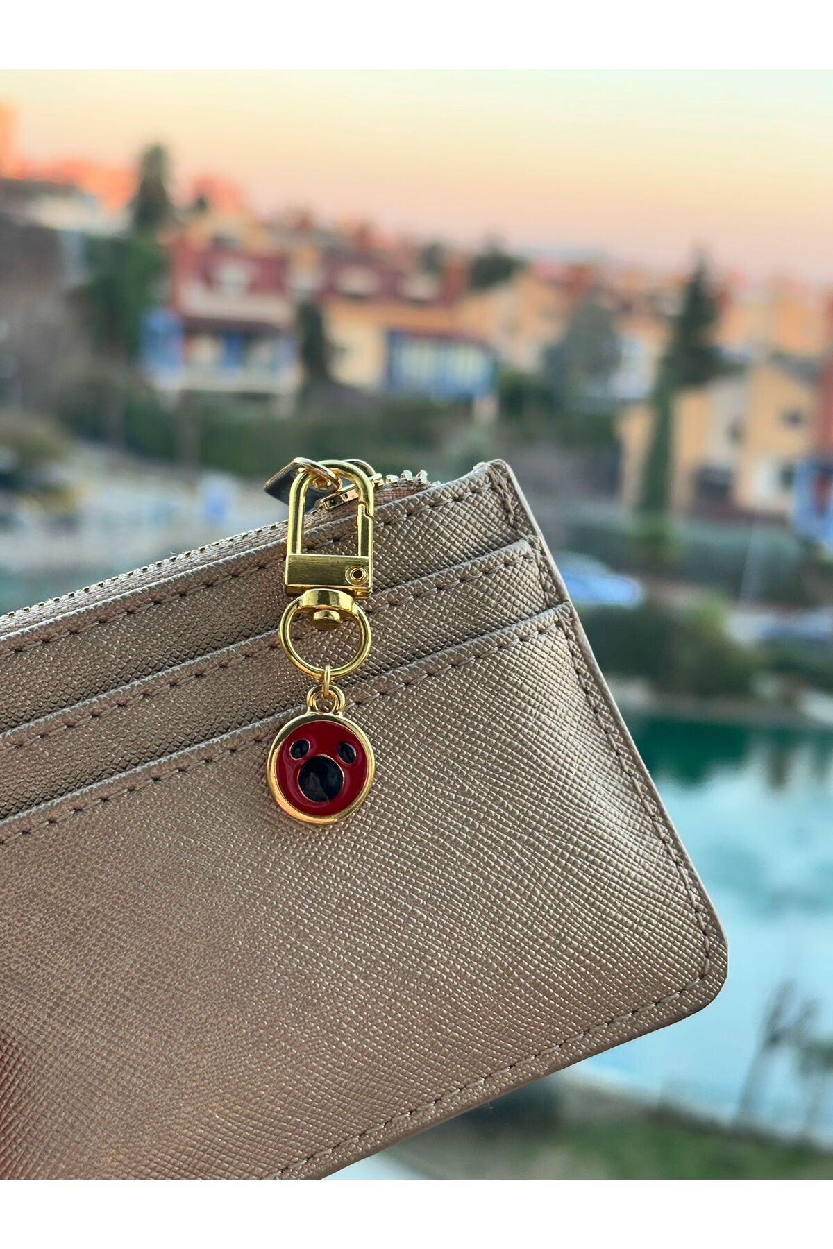Mickey Gold Plated Wallet Ornament Charm Bag Ornament Keychain with Clip