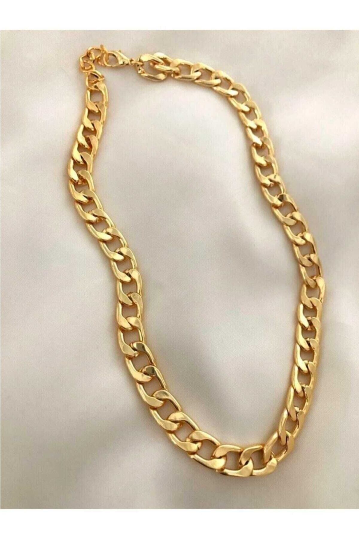 JEWELRY Altın Renk Kalın Zincir Kolye