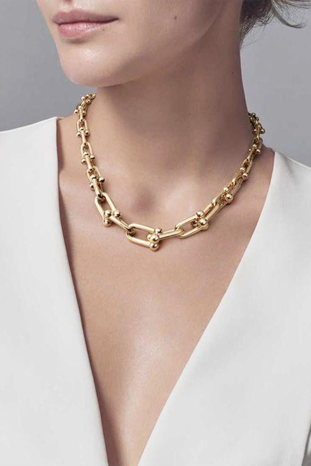 JEWELRY Kadın Gold Kalın Zincir Kolye