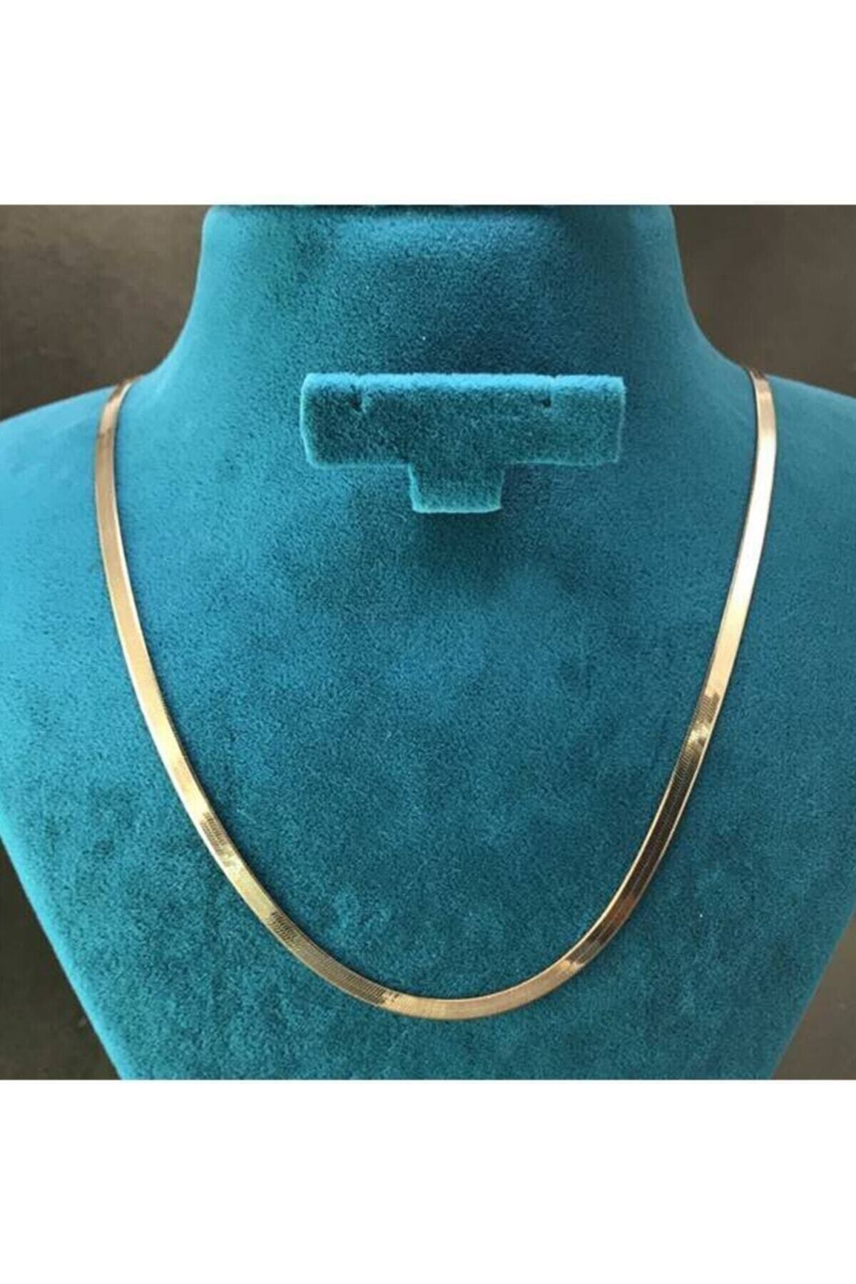 JEWELRY Italyan Yassı Ezme Zincir Gold 60cm