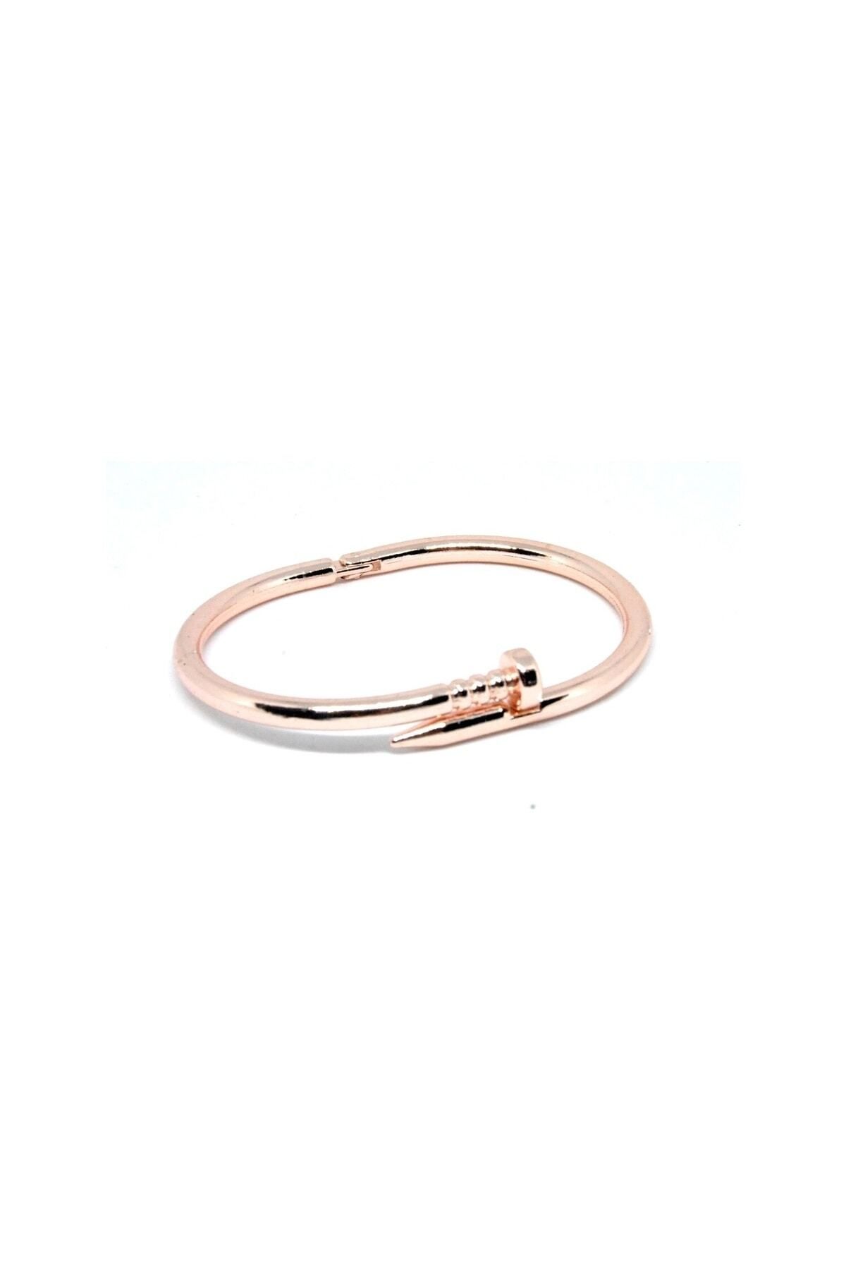X-Lady Accessories Unisex Pembe Rose Kaplama Model Çivi Bileklik