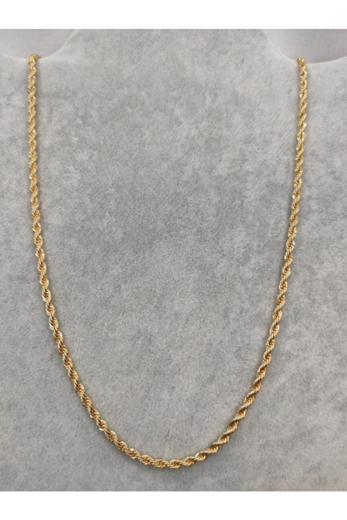 JEWELRY Kolye Zincir Sade Unisex Halat Burgu Gold