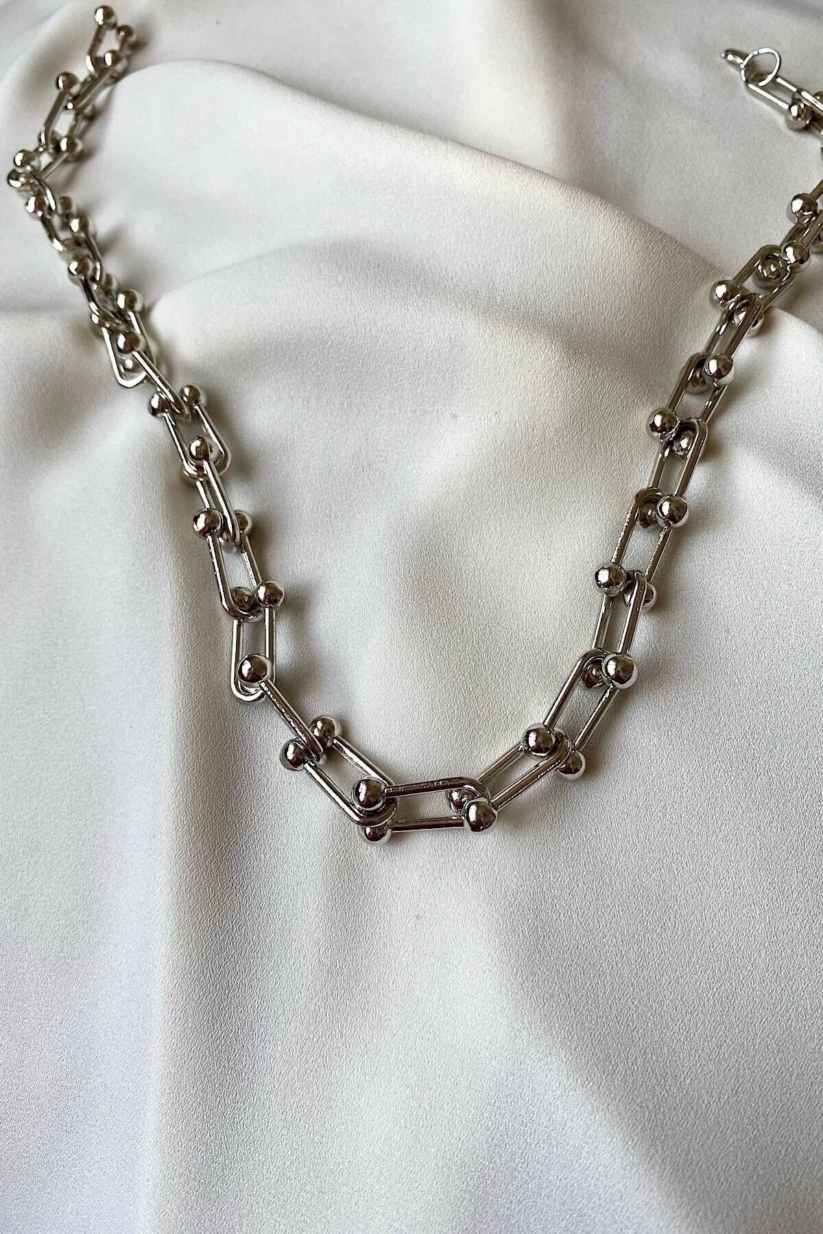 JEWELRY Rengi Altın Kaplama Blanca Kolye Gümüş