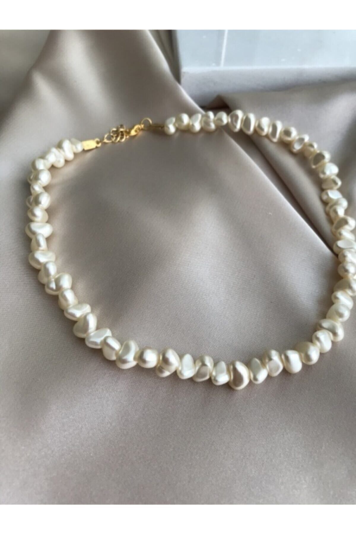 JEWELRY Premium Barok Görünüm Beyaz Inci Kolye