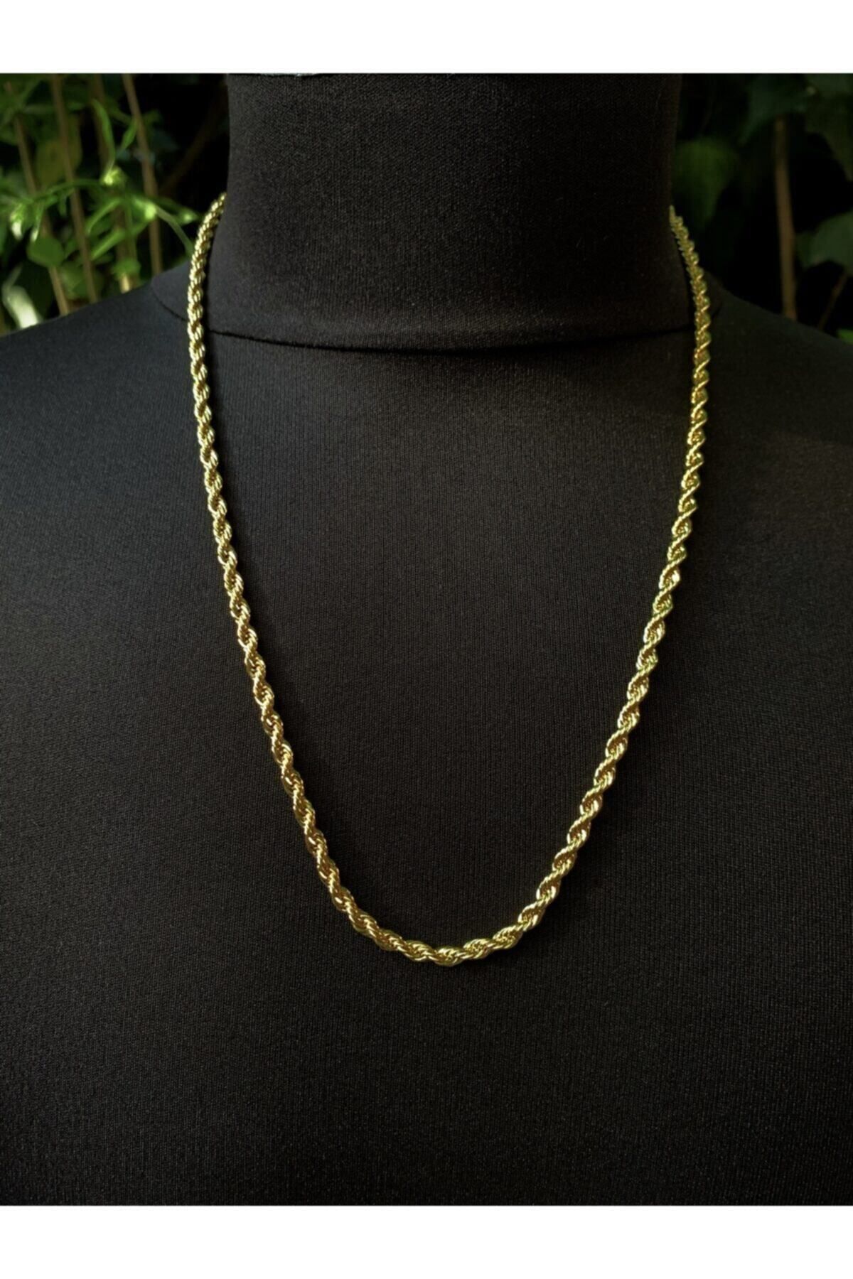 JEWELRY Unisex Gold Burgu Kararmaz Çelik Zincir