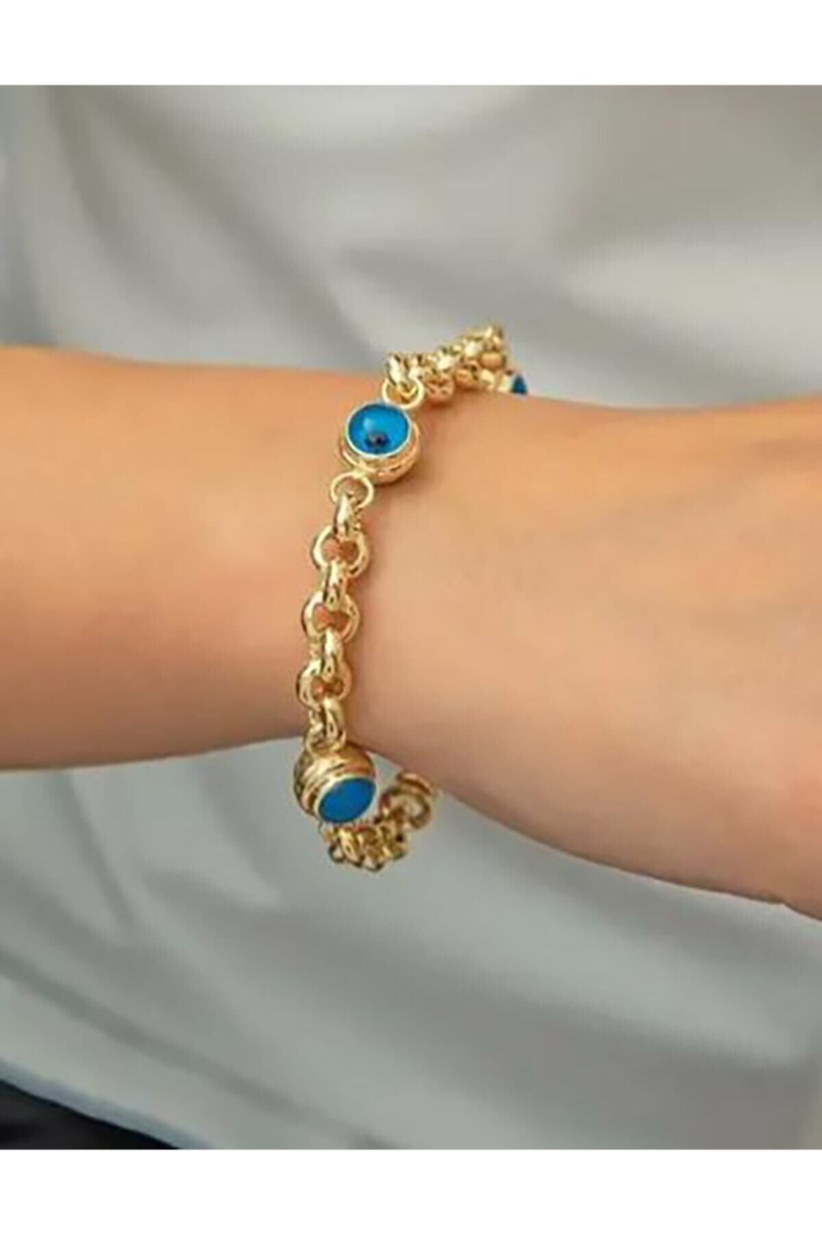 JEWELRY Altın Kaplama Nazar Boncuklu Bileklik