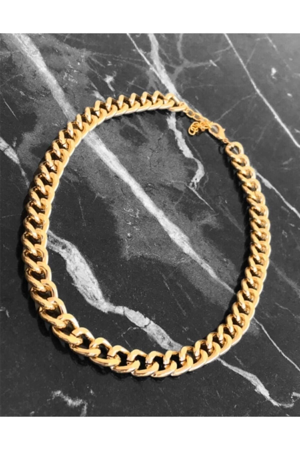 JEWELRY Kadın Kalın Gourmet Zincir Gold Kolye