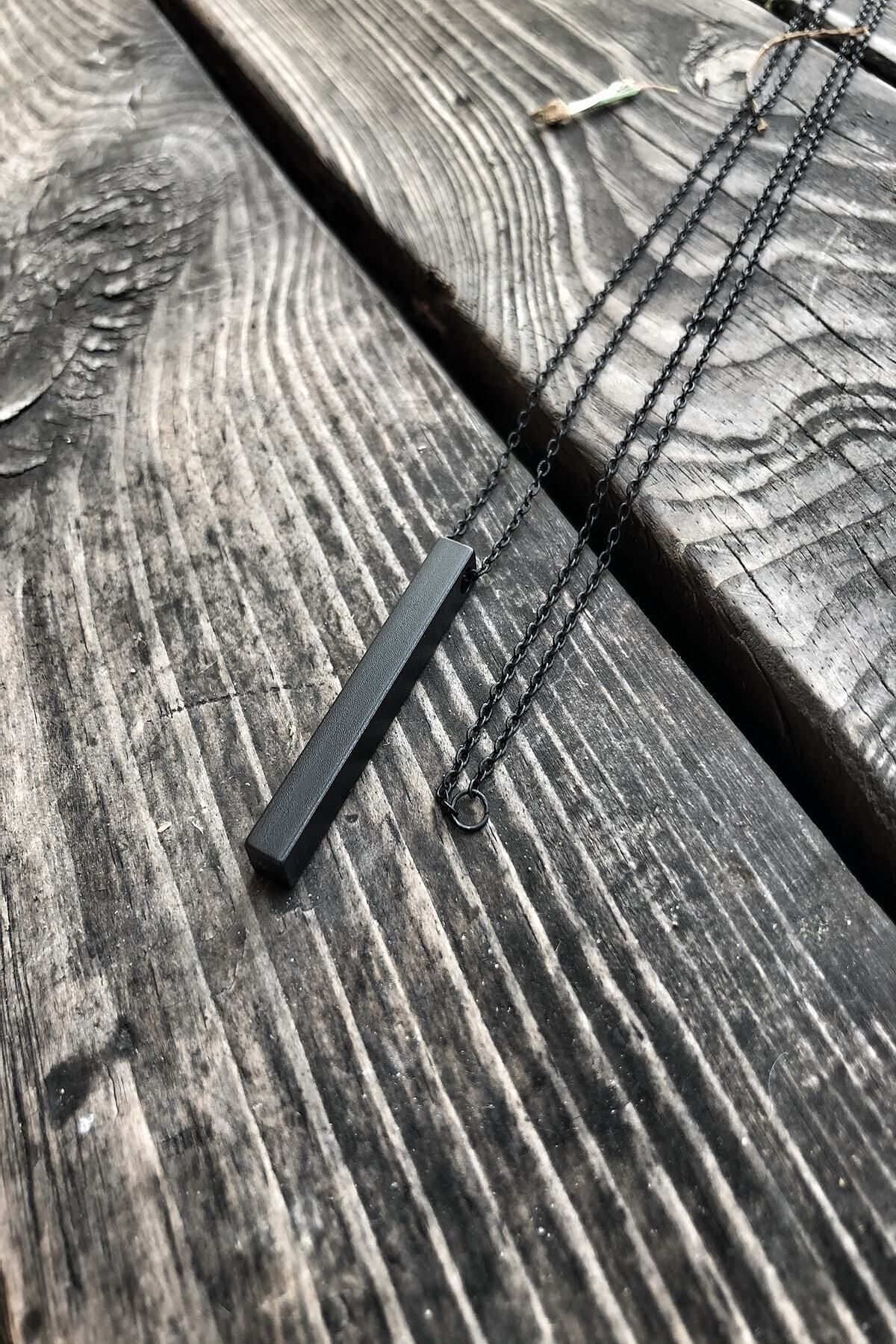 JEWELRY Mat Siyah Bar/çubuk Kesim Unisex Zincir.