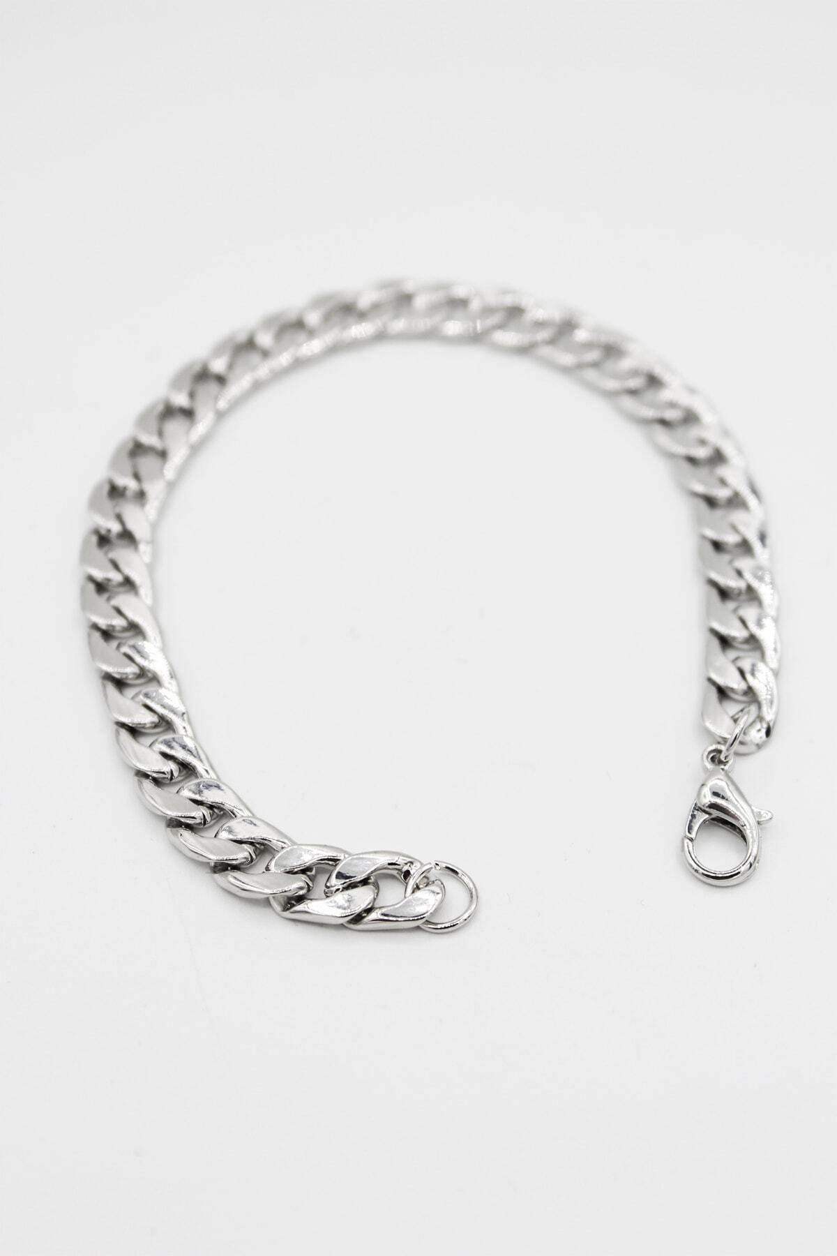 White Bracelet Men Metal Chain Thick