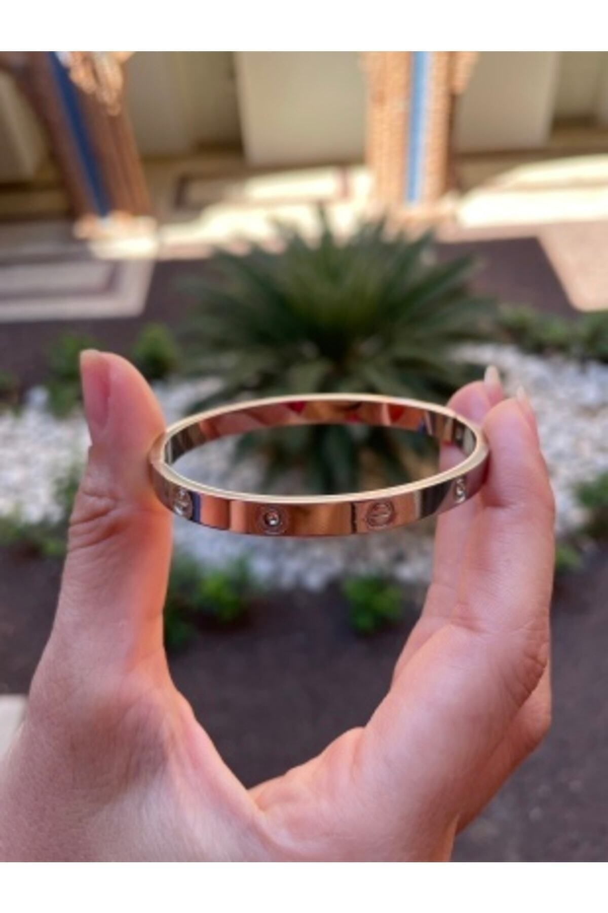 JEWELRY Taşlı Bilezik 18 Zirkon Bileklik Paslanmaz CmXL Çelik