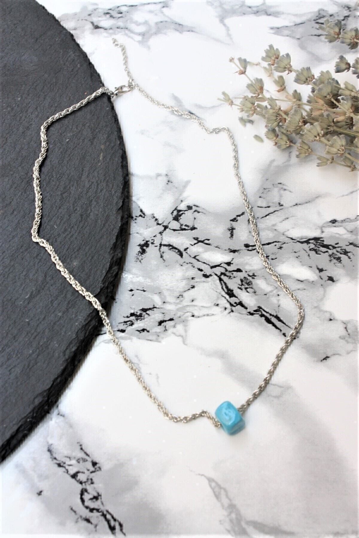 JEWELRY Kadın Nostaljik Beyaz Boncuklu Burgu Kolye