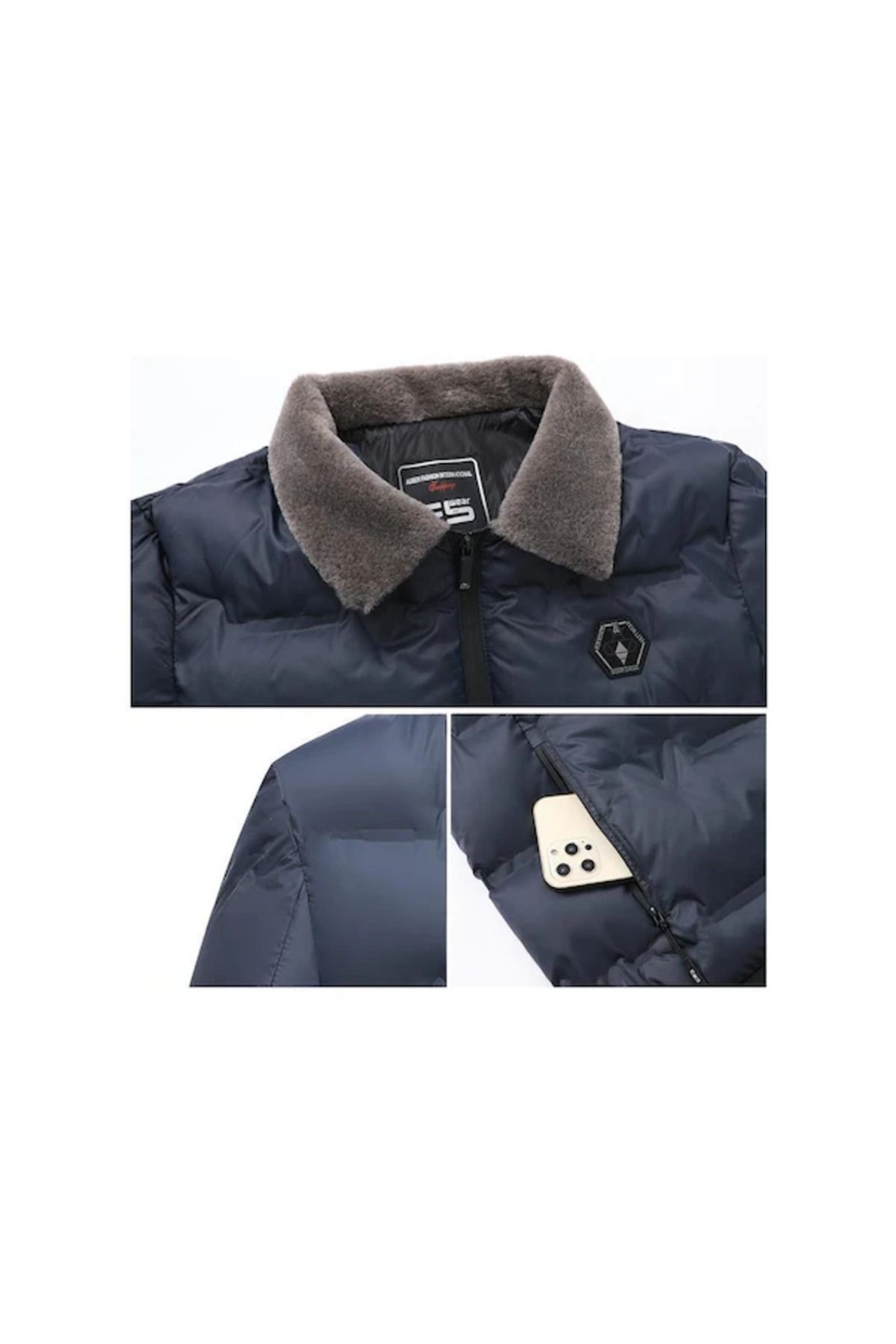 AyShop-Men's Winter Fur Collar Coat 4