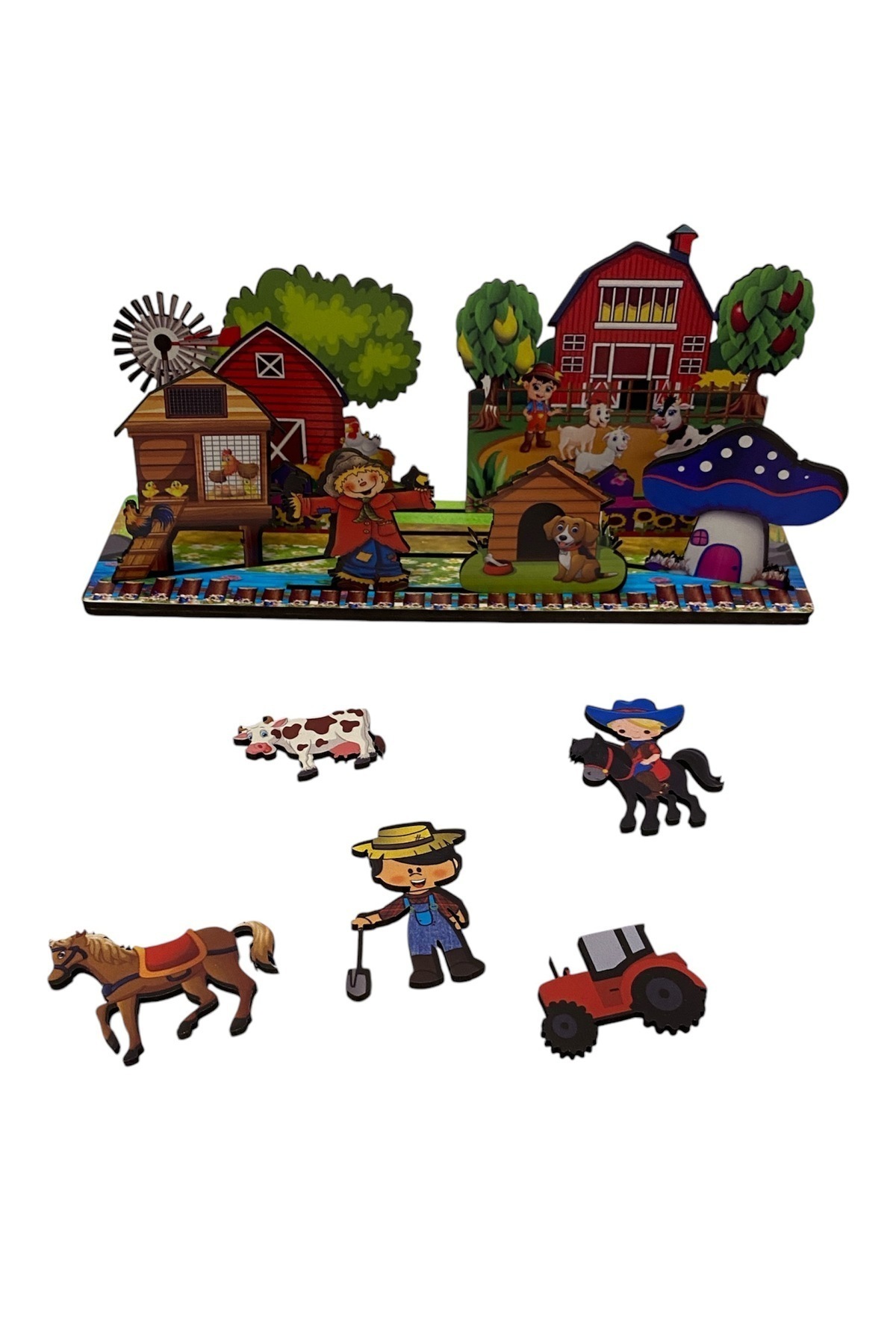 Kuka Toys-My Farm 24 Pieces Wooden Toy Box Game Activity Developer Fun Yourself Farm Cour Puzzle 5