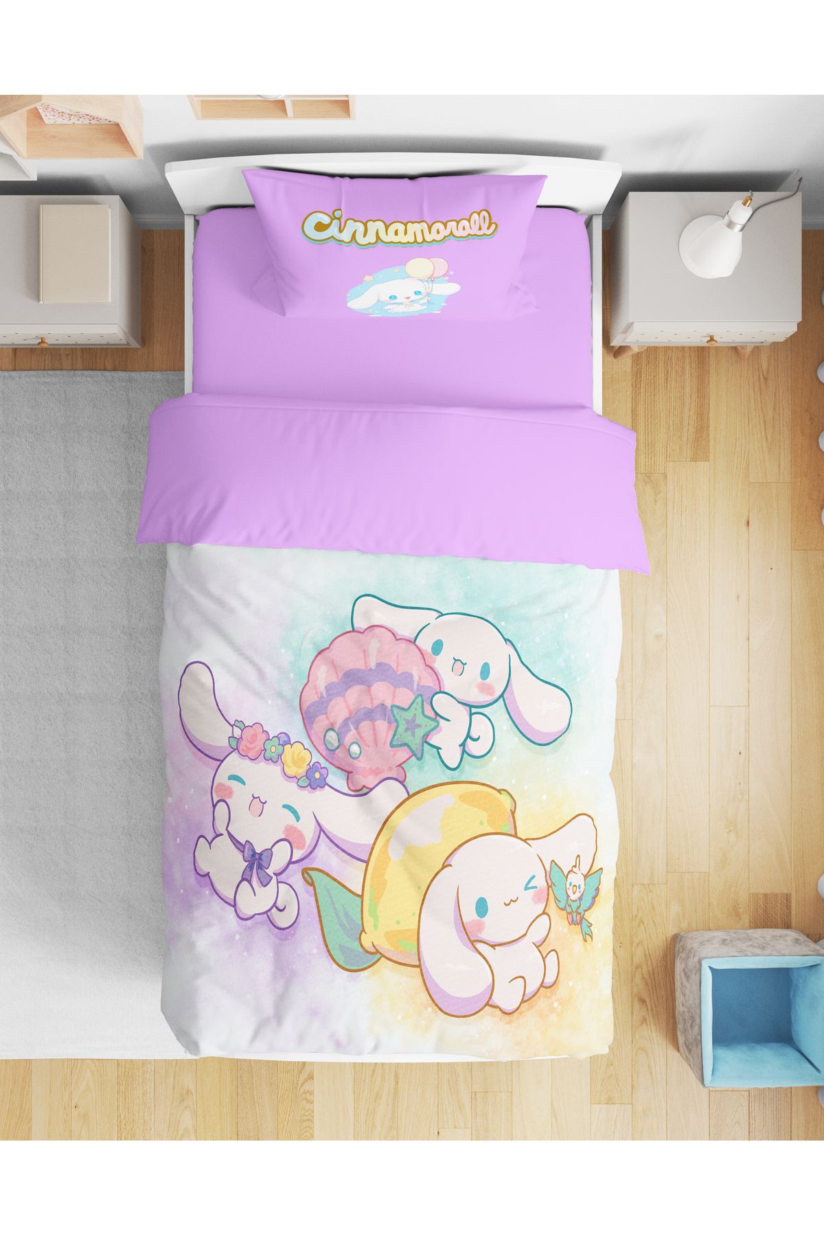 Erays Home-Cinnamoroll 3D Digital Printed Single Girl Bedding Set Teenager Bedding Set 1