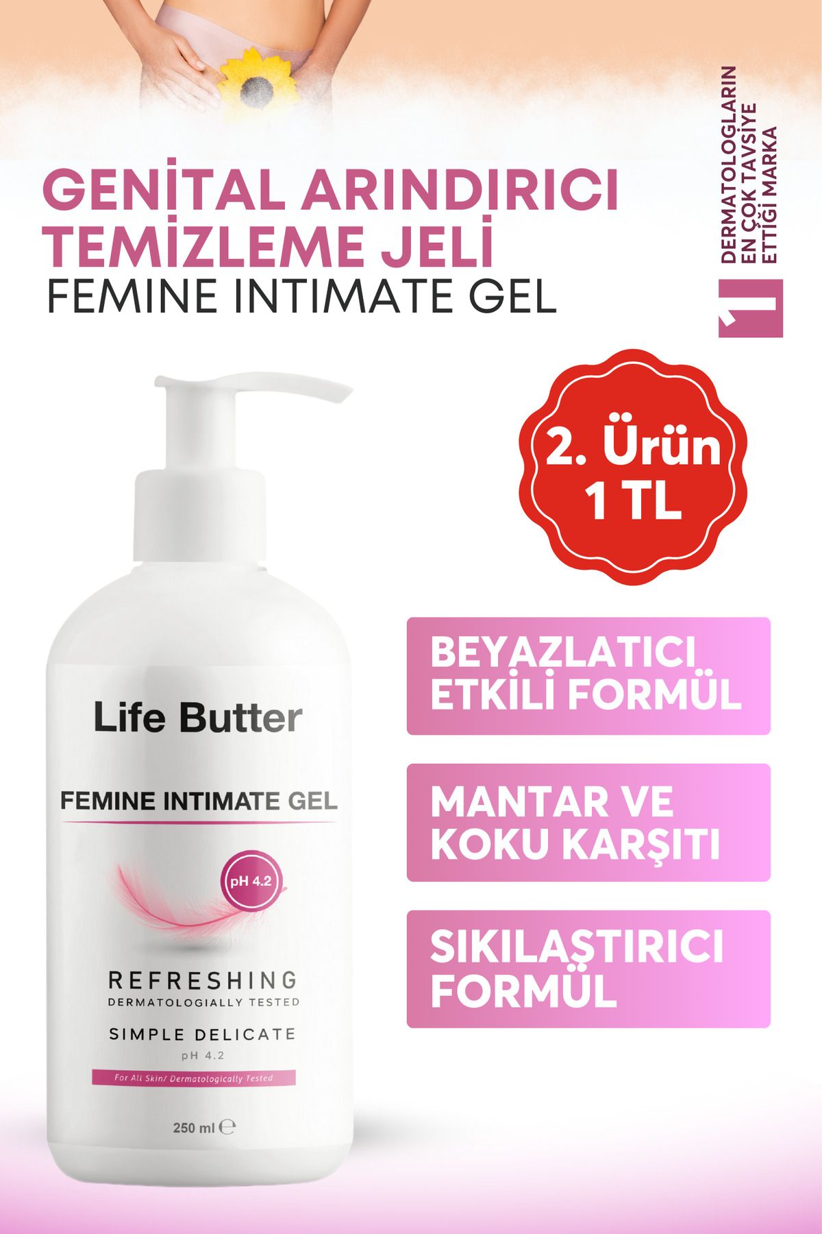 Life Butter Genital Daraltıcı Sıkılaştırıcı Beyazlatıcı Koku Giderici Yıkama Jeli Mantar Akıntı Giderici1