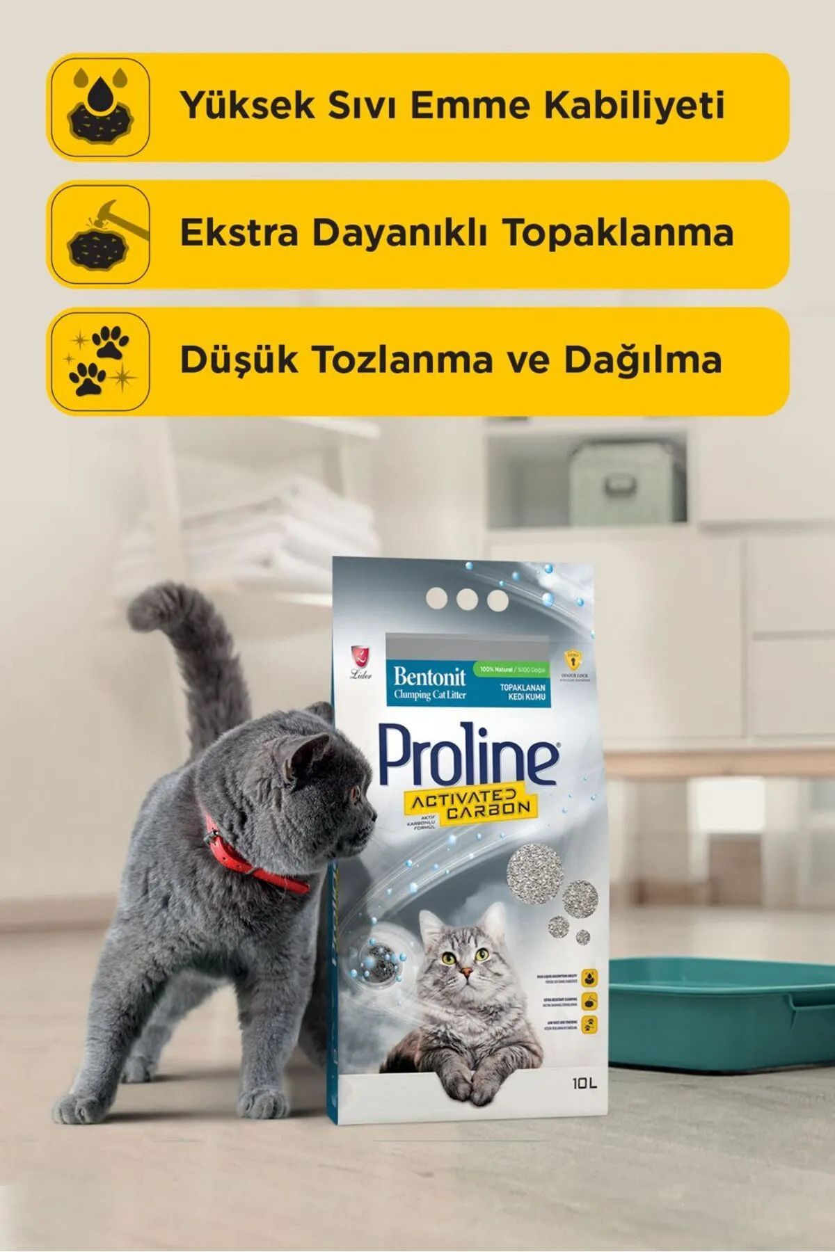 PRO AKTİF KARBONLU KEDİ KUMU 10L