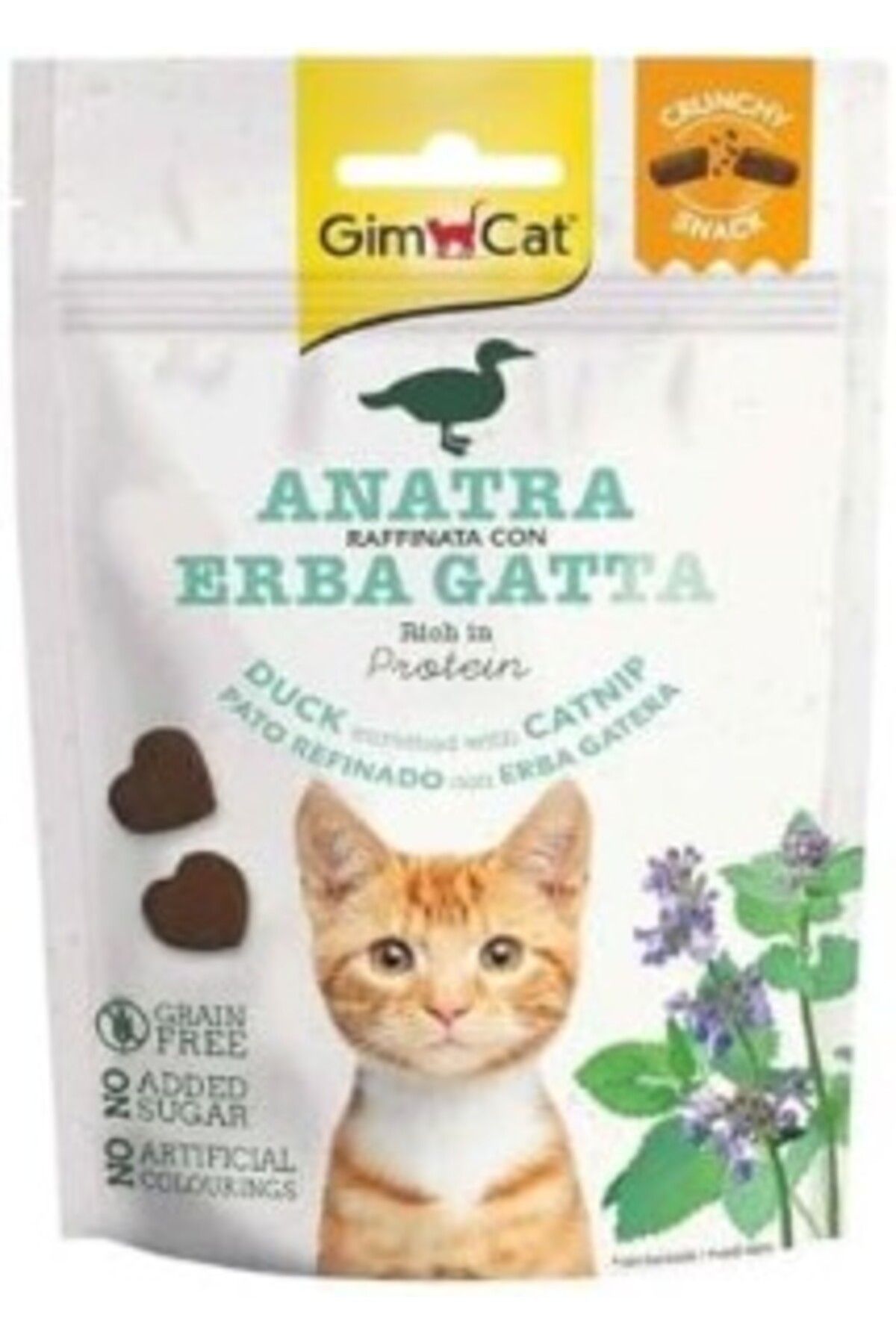 Gimcat Crunchy Snacks Duck & Catnip Tahılsız Kedi Ödülü 50 gr