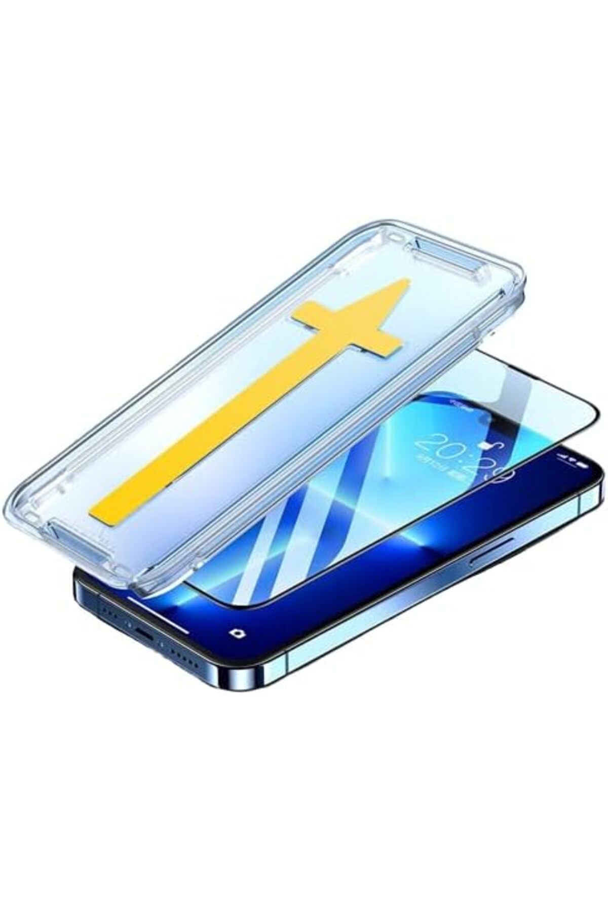 yenibagshop Apple İphone İçin Tasarlanmış Tam Ekran Kaplayan Kolay Kurulum Ekran Koruyucu Cam (İPHONE 13PROMAX)