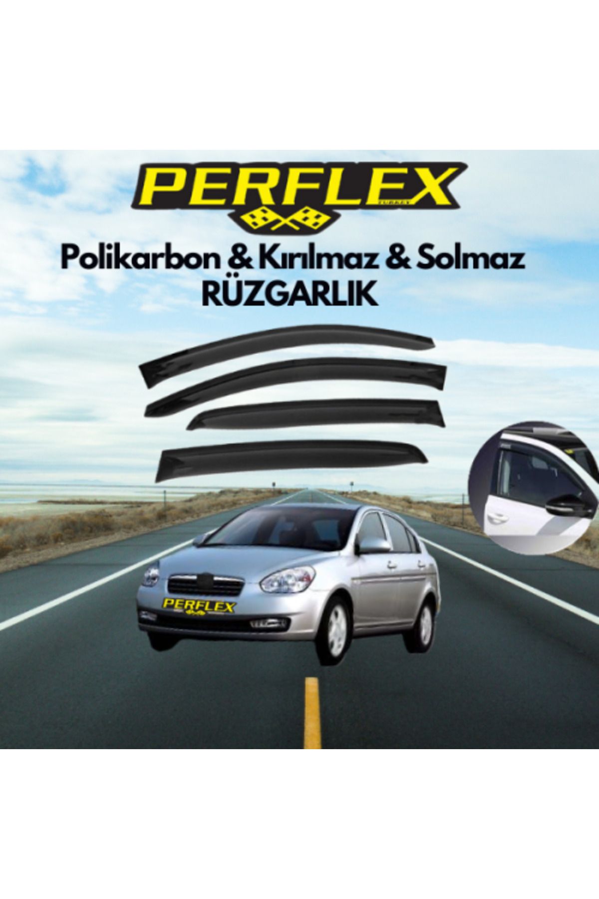 Lucest Lucestdrp Perf Polikarbon Kırılmaz Rüzgarlık V2 Mugen Hyundai Accent 2006-2009 New