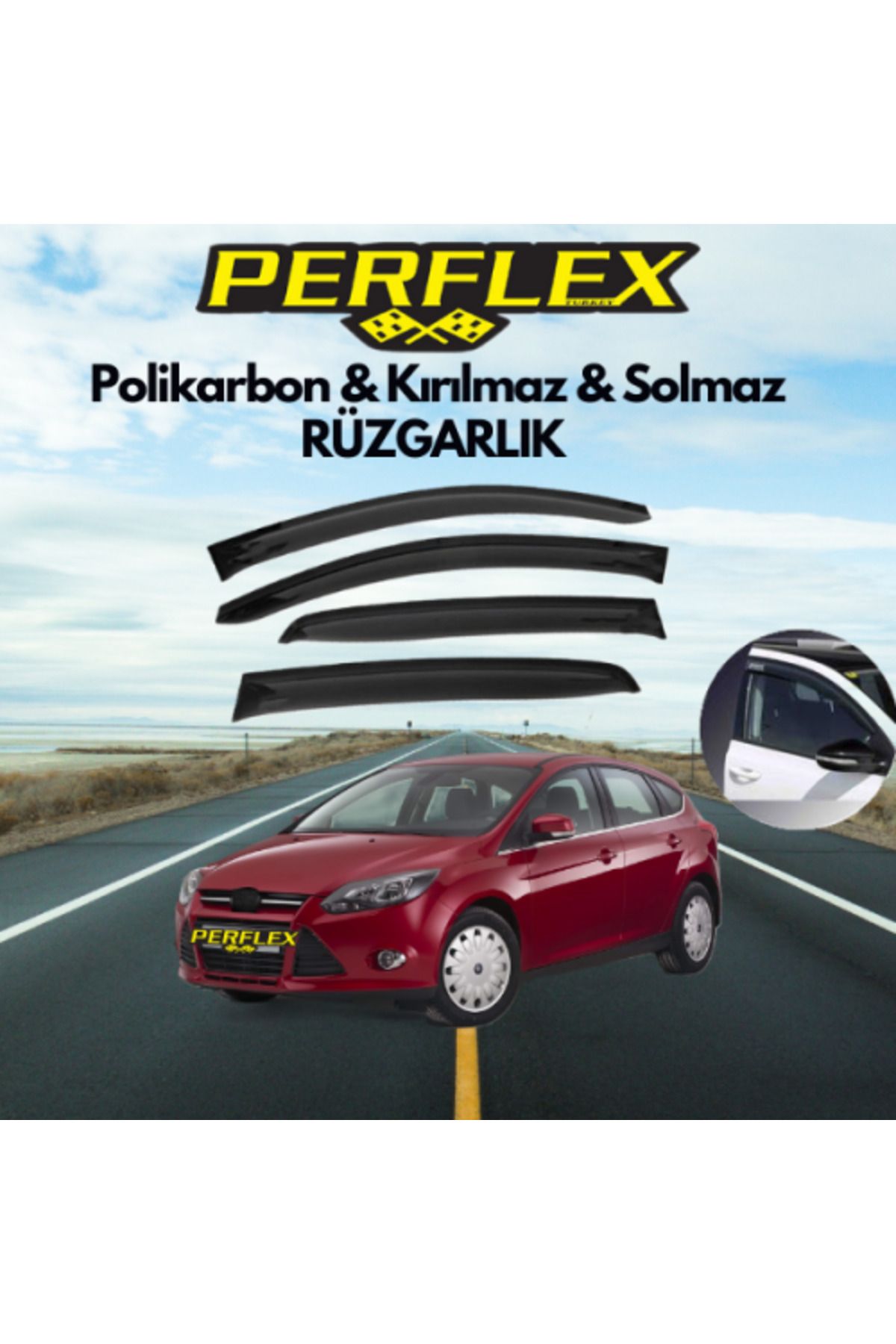 Lucest Lucestdrp Perf Polikarbon Kırılmaz Rüzgarlık V2 Mugen Fiat Linea Mugen Ford Focus 3 2011-2018 New