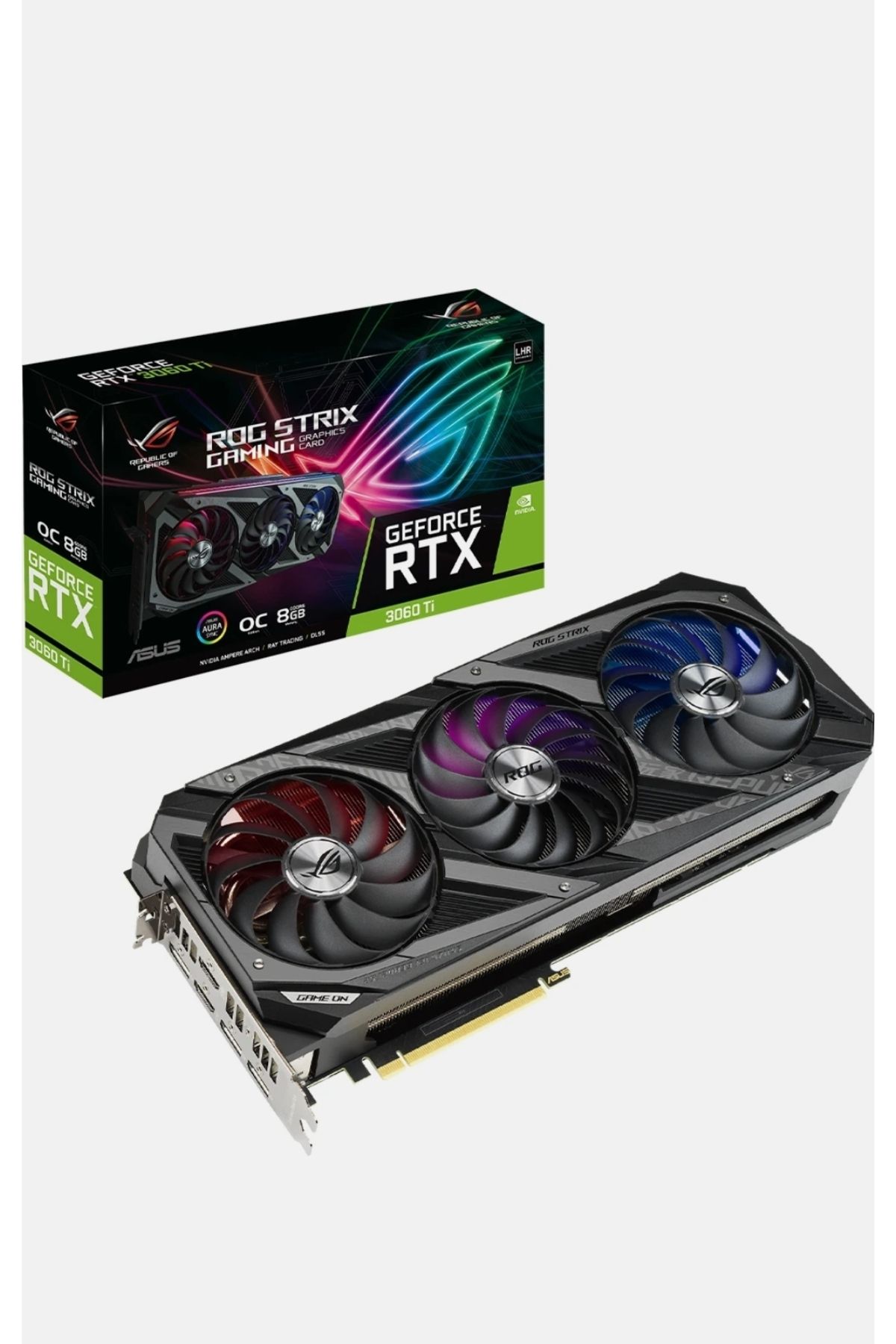 ASUS GEFORCE ROG STRIX GTX 3060 Tİ 8GB-256BİT-GDDR6 UYUMLU-1785MHZ-EKRAN KARTI