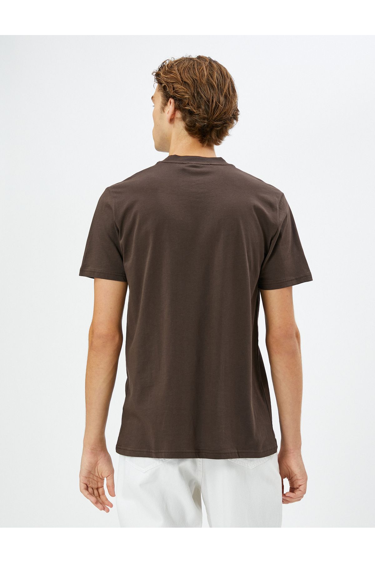 Koton-Basic T-Shirt Slim Fit Crew Neck Βαμβακερό 4