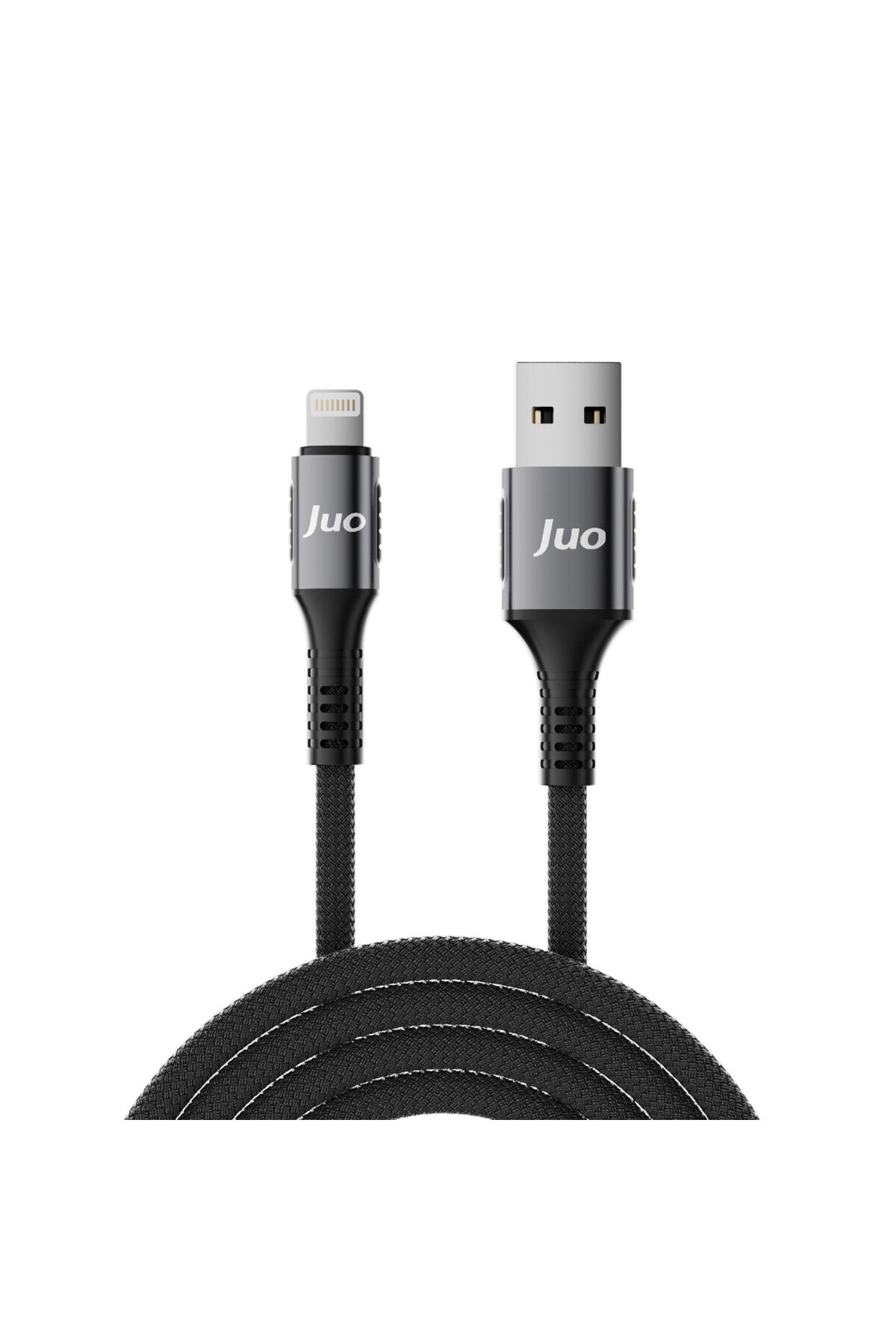 Juo 12w 2.4a Usb-a To Lightning Apple Iphone Ipad Örgülü Hızlı Şarj Ve Data Kablosu 1 Metre
