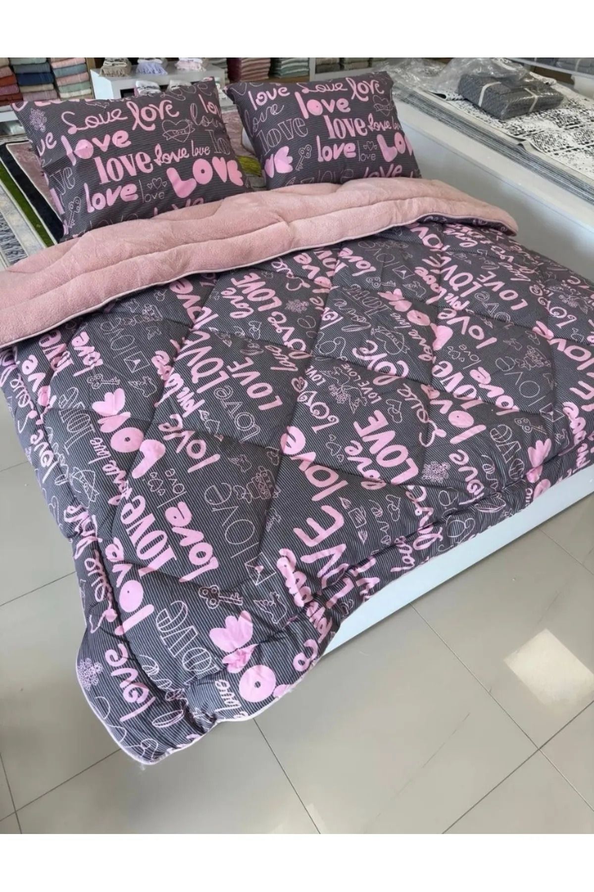 Shopyteks Çift kişilik Love Welsoft Yorgan Çift Taraflı 195x215