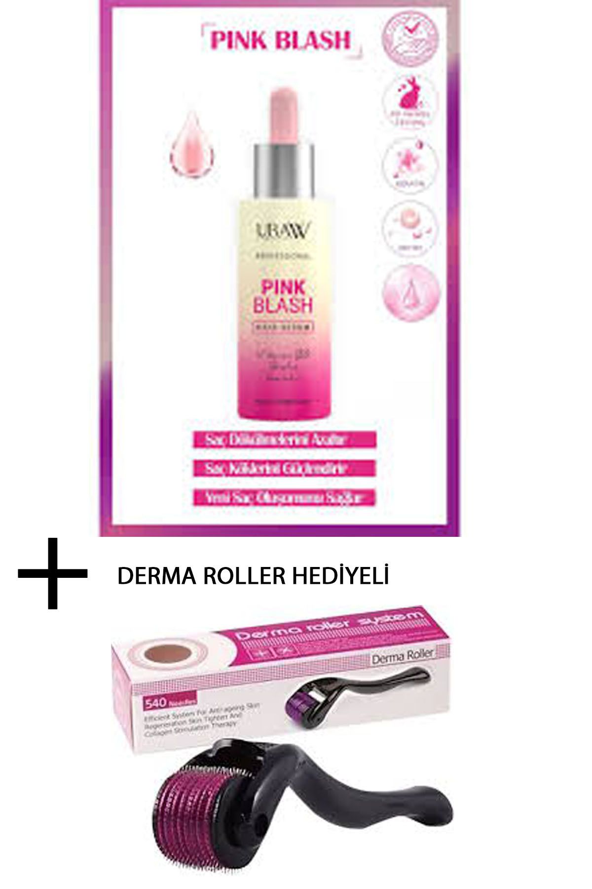 Uraw PİNK BALSH SAÇ SERUMU 50ML DERMA ROLLER HEDİYELİ