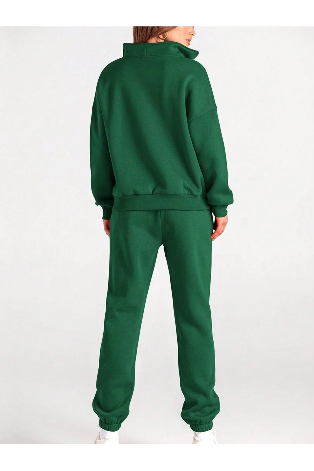 MODASHOT-Set trening verde pentru femei OLSO imprimat - Guler cu jumătate de fermoar - Elegant și confortabil - Cool&Comford 2