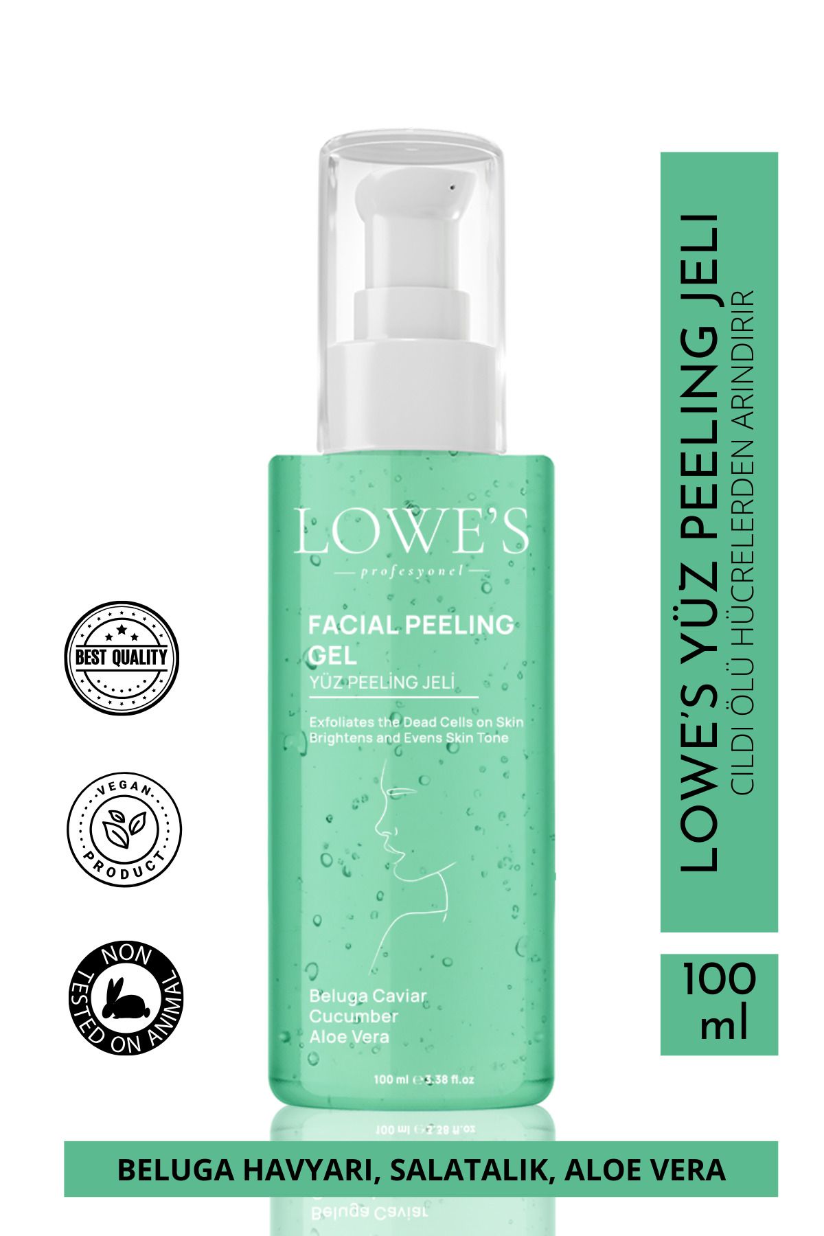 Kozmetik LOWE’S Yüz peeling jeli 100 ml, Beluga caviar cucumber aloe vera