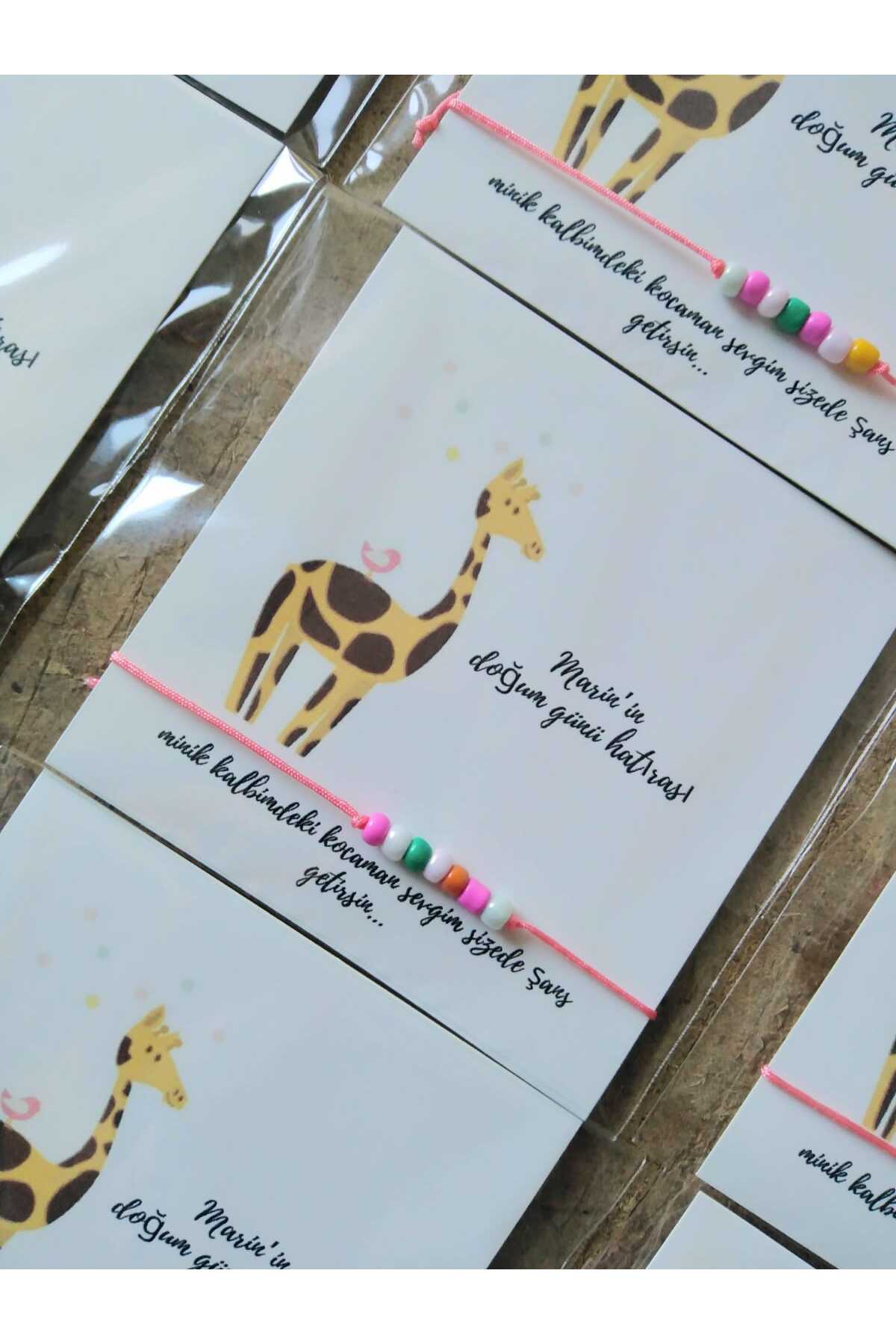 Genel Markalar Hediyelik Doğum Günü Bebek Mevlüdü Sünnet Hatırası Kartlı Boncuk Renkli Bileklik 12 Adet fotoğrafı 6 (önizleme)