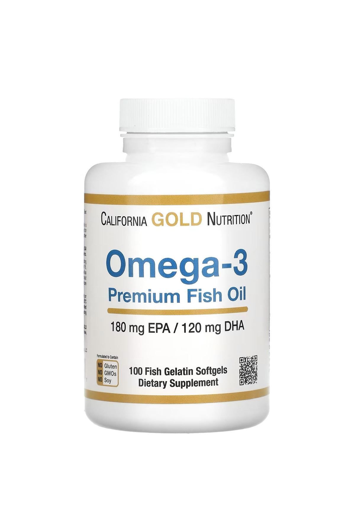 California Gold Nutrition Omega-3 Premium Balık Yağı, 100 Balık Jelatinli Yumuşak Kapsül