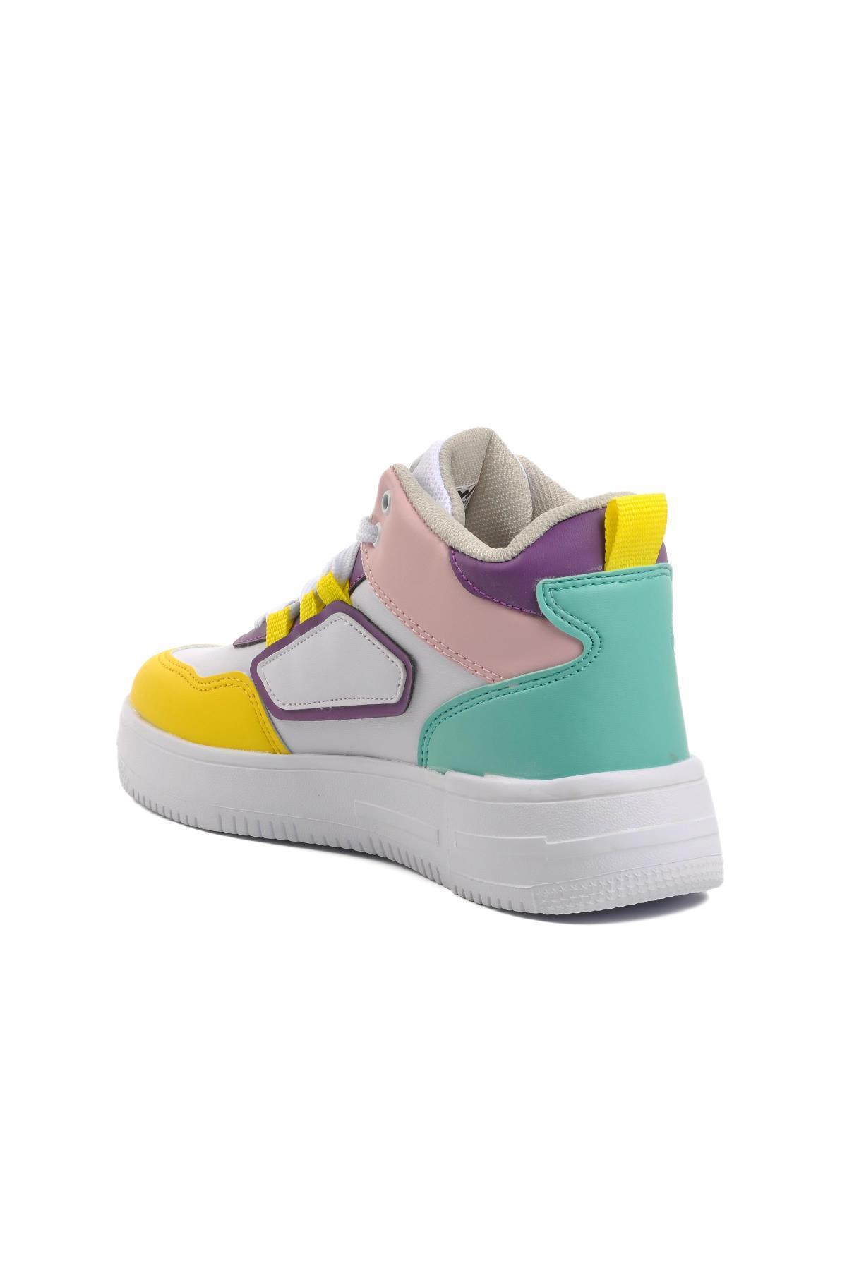 WALKWAY Nefertiti Beyaz-sarı Unisex Hi Sneaker görsel 4