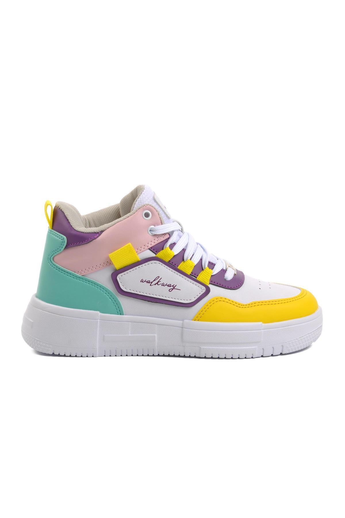 WALKWAY Nefertiti Beyaz-sarı Unisex Hi Sneaker görsel 2
