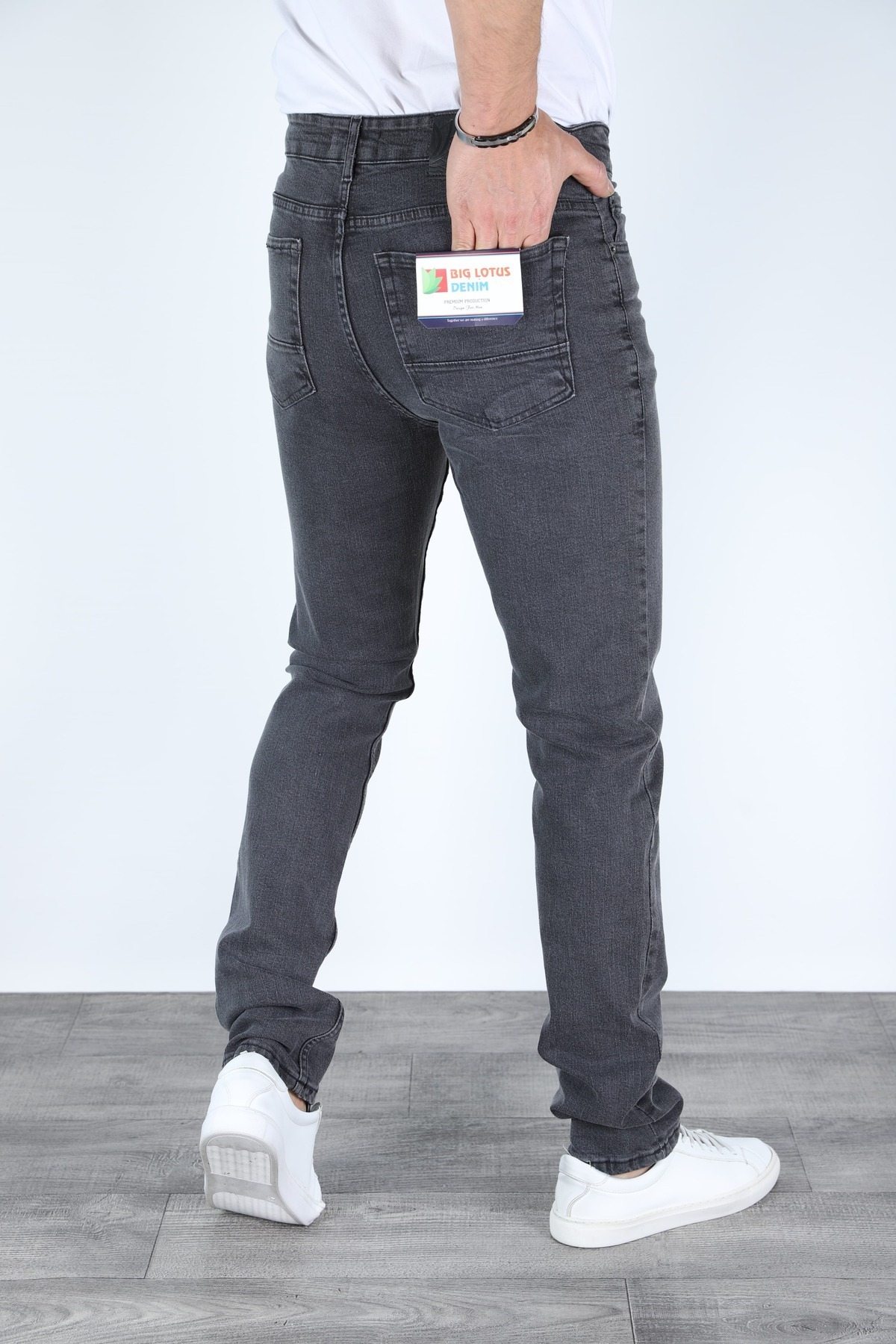 MYRAB DENİM  REGULAR KALIP GRİ ERKEK KOT PANTOLON - Görsel 3