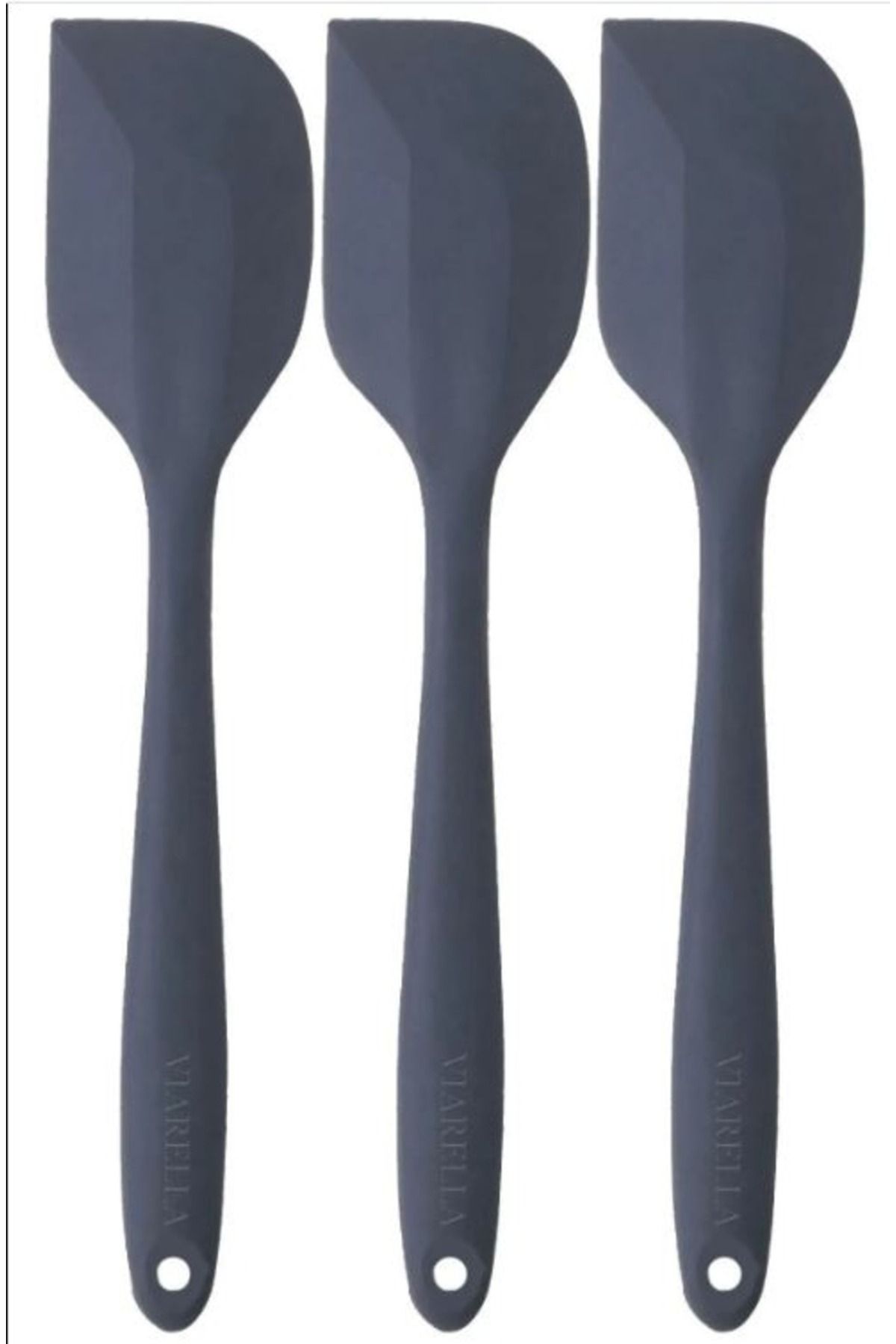 AKTURK HOME 3'lü Gri Yassı Silikon Spatula