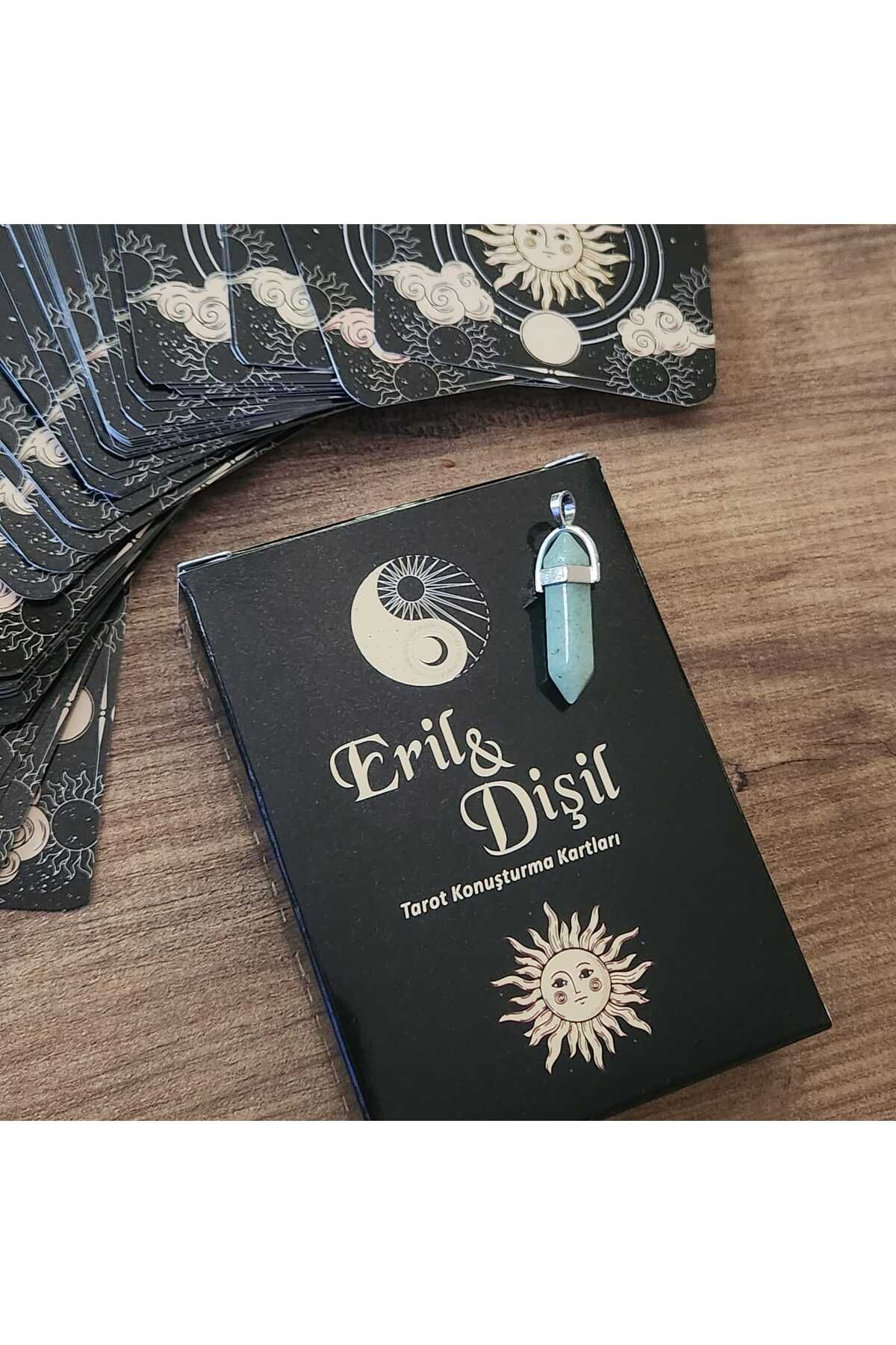 fırsatlar diyarı Eril Dişil Tarot Konuşturma Kartları Siyah ve Aventurin Doğal Taşlı Pandül Kolye Ucu