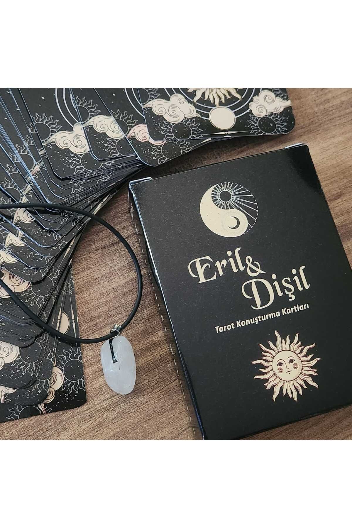 fırsatlar diyarı Eril Dişil Tarot Konuşturma Kartları Siyah ve Turmalinli Rutil Kuvars Doğal Taşlı Kolye