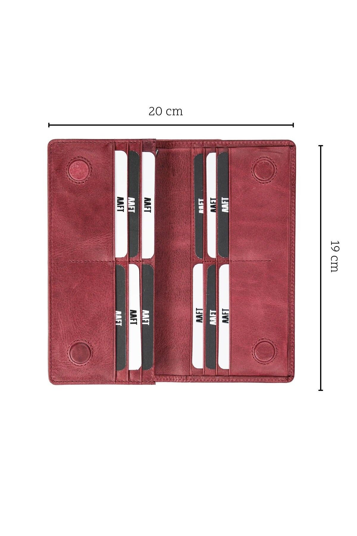 Deriza-Portofel unisex Golden 3367 din piele naturală cu compartiment pentru telefon - Roșu Claret 4
