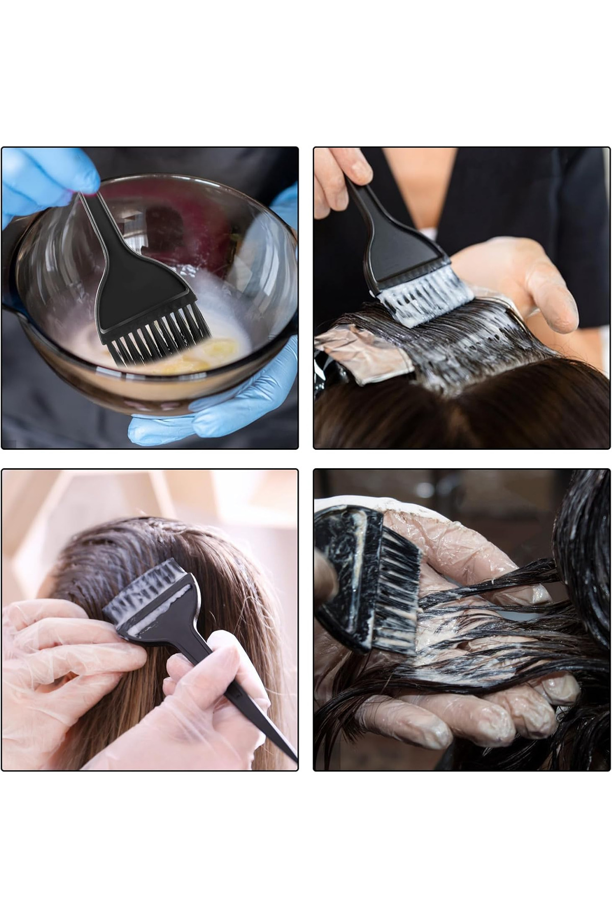 ZUZU TEKNOLOJİ Set of 3 - Hair Dye Bowl, Bowl Dye Brush, Crepe