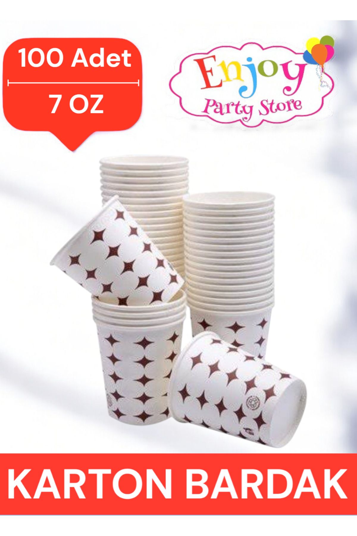 Enjoy Party Store 7 Oz Karton Bardak 100 Adet Sızdırmaz 1.Kalite