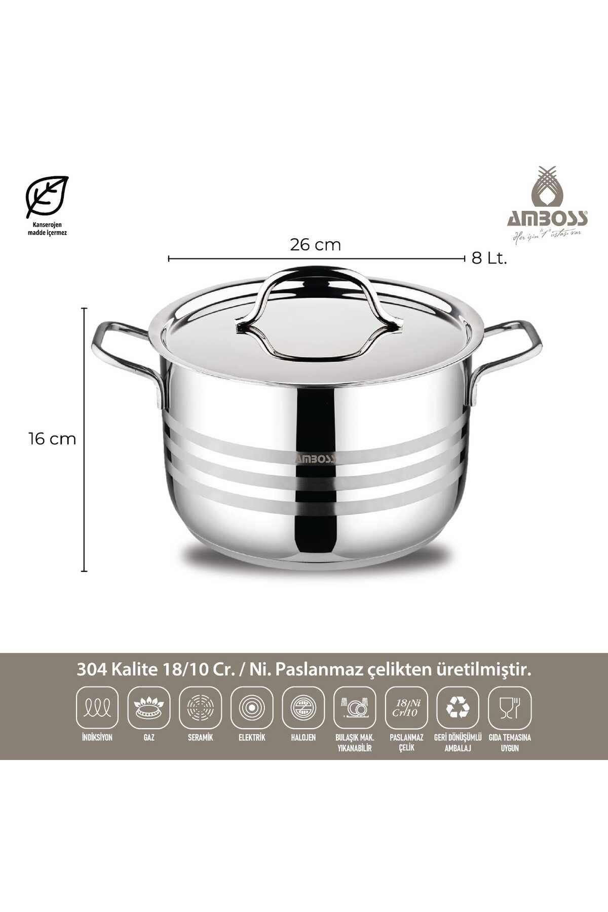 Amboss-9 Piece Stainless Steel Cookware Set 6