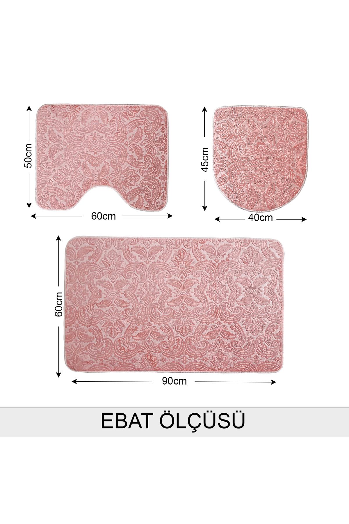 Bonny Home-Set de scaune de toaletă din 3 piese, cu model ultraușor, set de covoare pentru baie 6