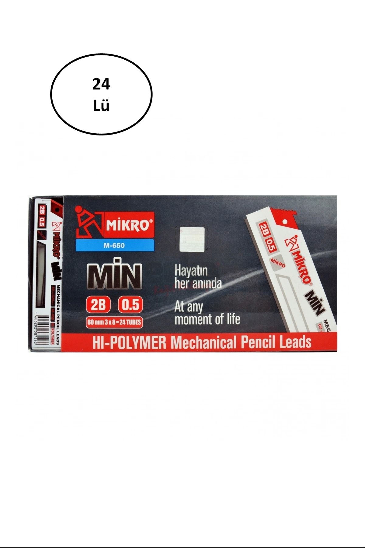 Mikro 75Mm Cetvelli Pl022 Lead 2B Çakmaklı 0.5Mm 24'lü Kalem Ucu