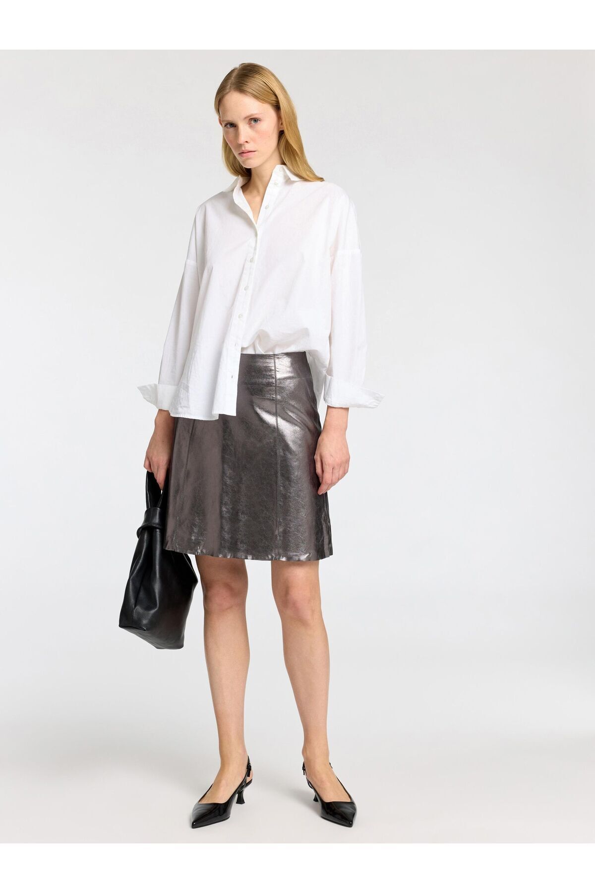 Selected Femme-Lederminirock Metallic 6