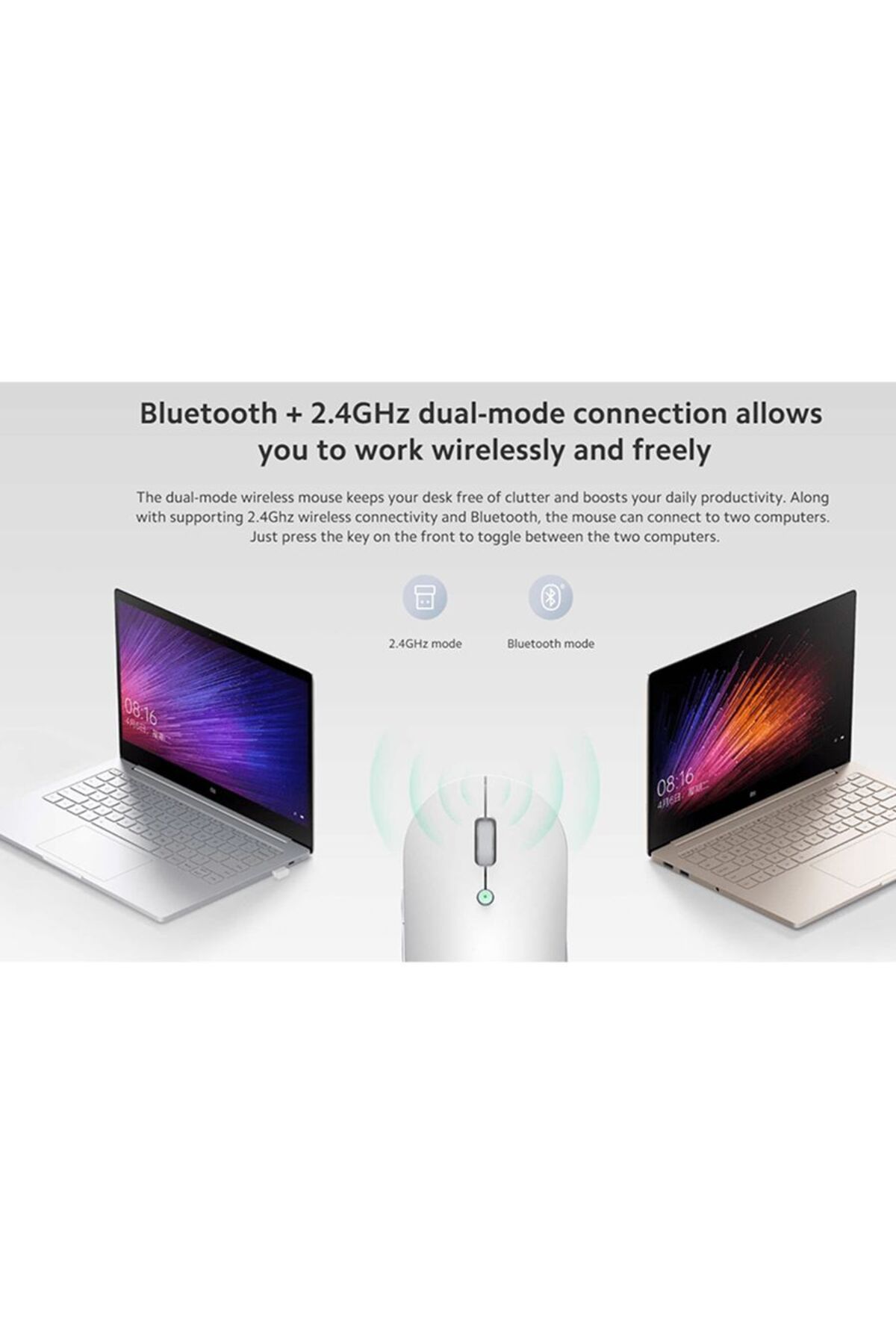 Xiaomi-MI Dual Mode Wireless Mouse Silent Edition - White 4