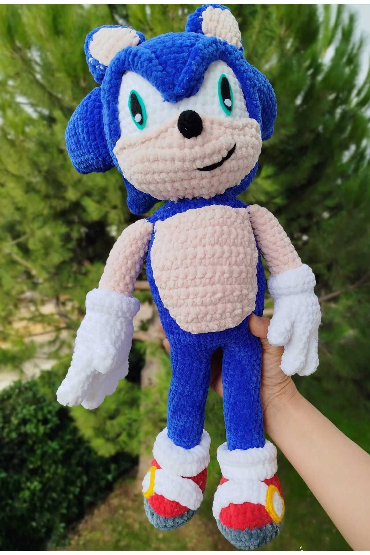 cocozyhome El Yapımı Organik Antibakteriyel Örgü Oyuncak, Amigurumi sonic